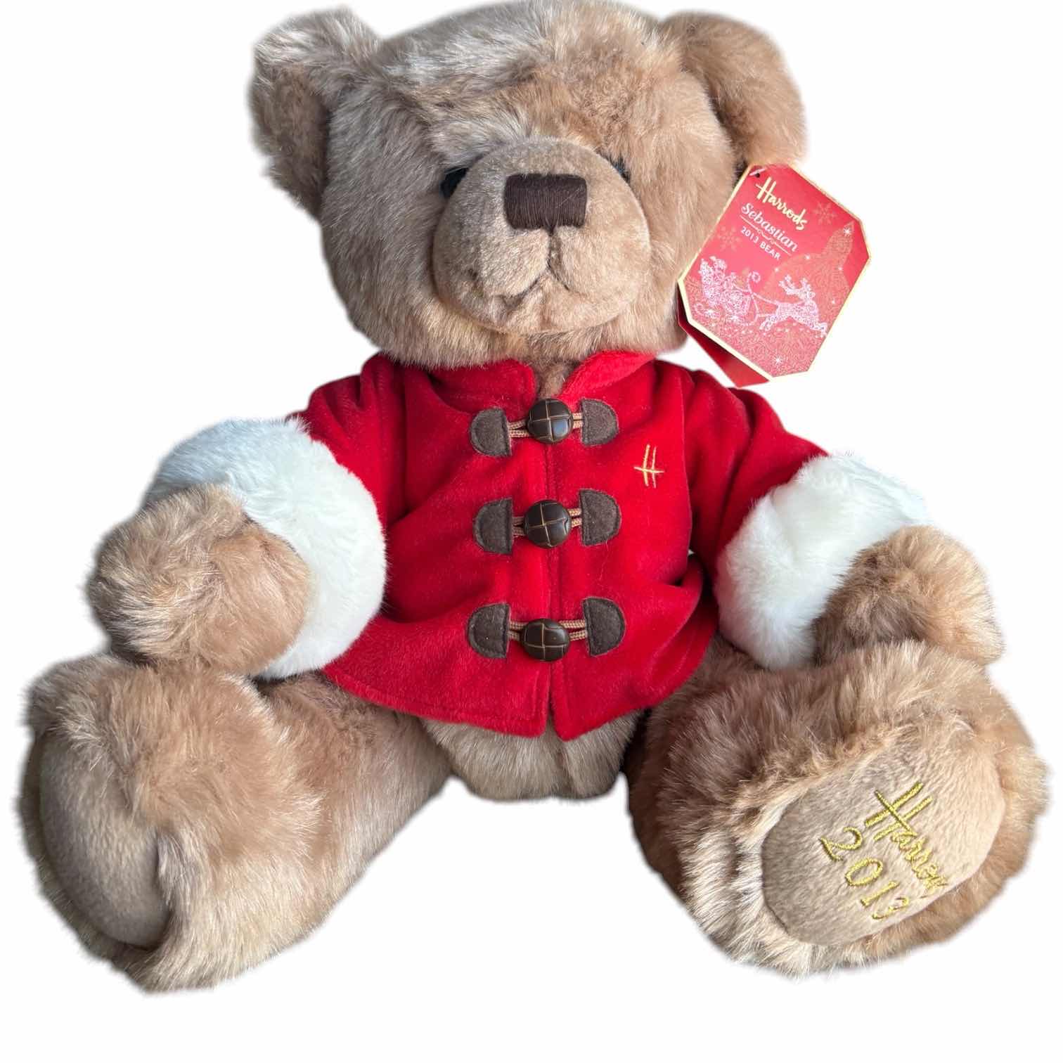 Photo 1 of HARRODS SEBASTIAN 2013 CHRISTMAS BEAR W ORIGINAL TAG H12”