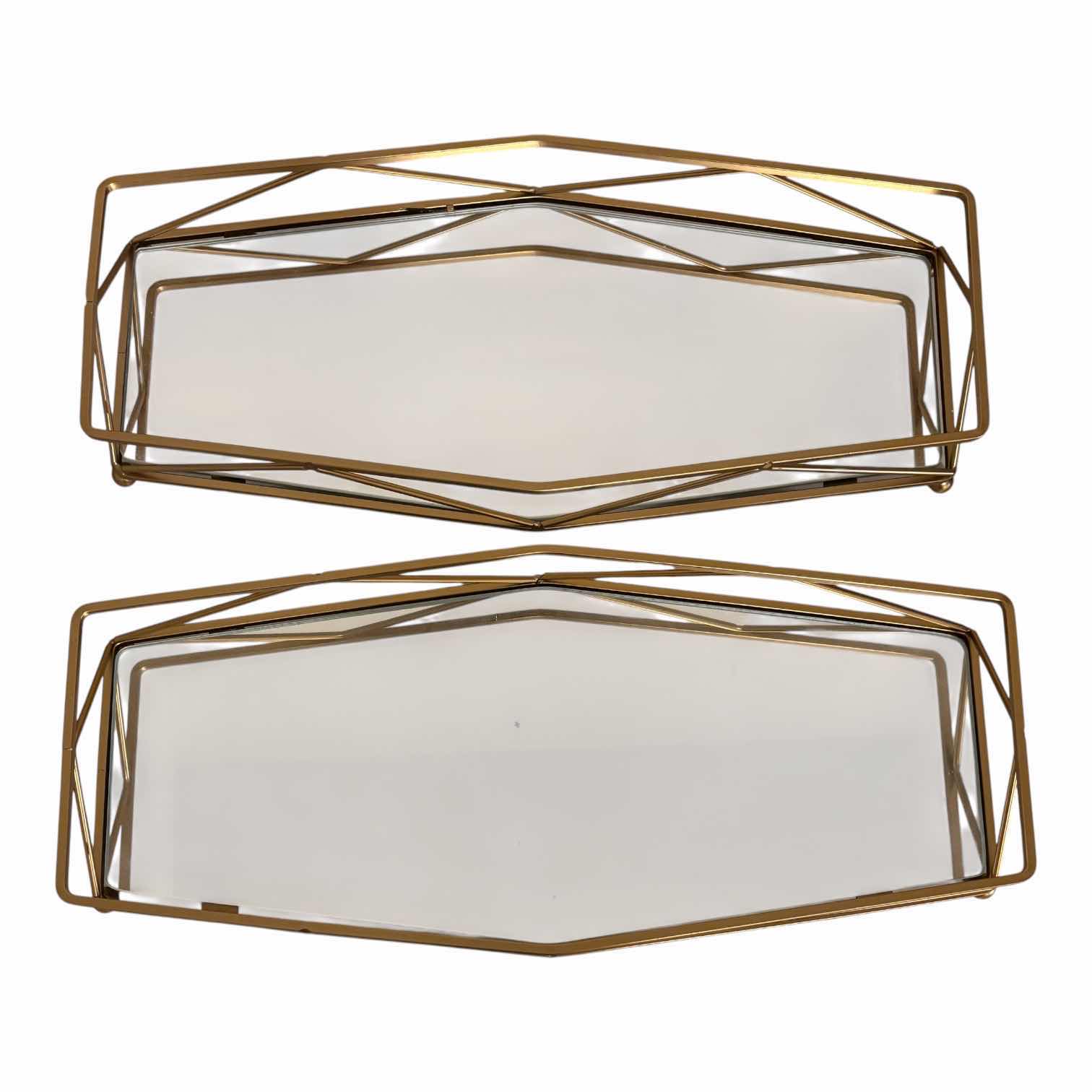 Photo 1 of VINTAGE MIRRORED VANITY TRAYS (2) 14.5”L