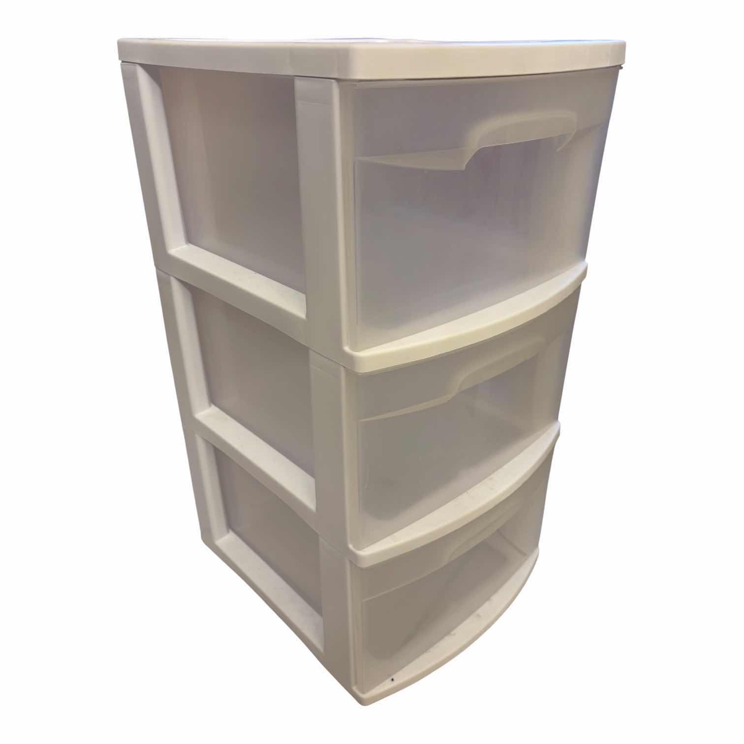 Photo 1 of 3-DRAWER PLASTIC STORAGE, SHOE ORGANIZER, SMALL IRONING BOARD & PLASTIC SHELVING