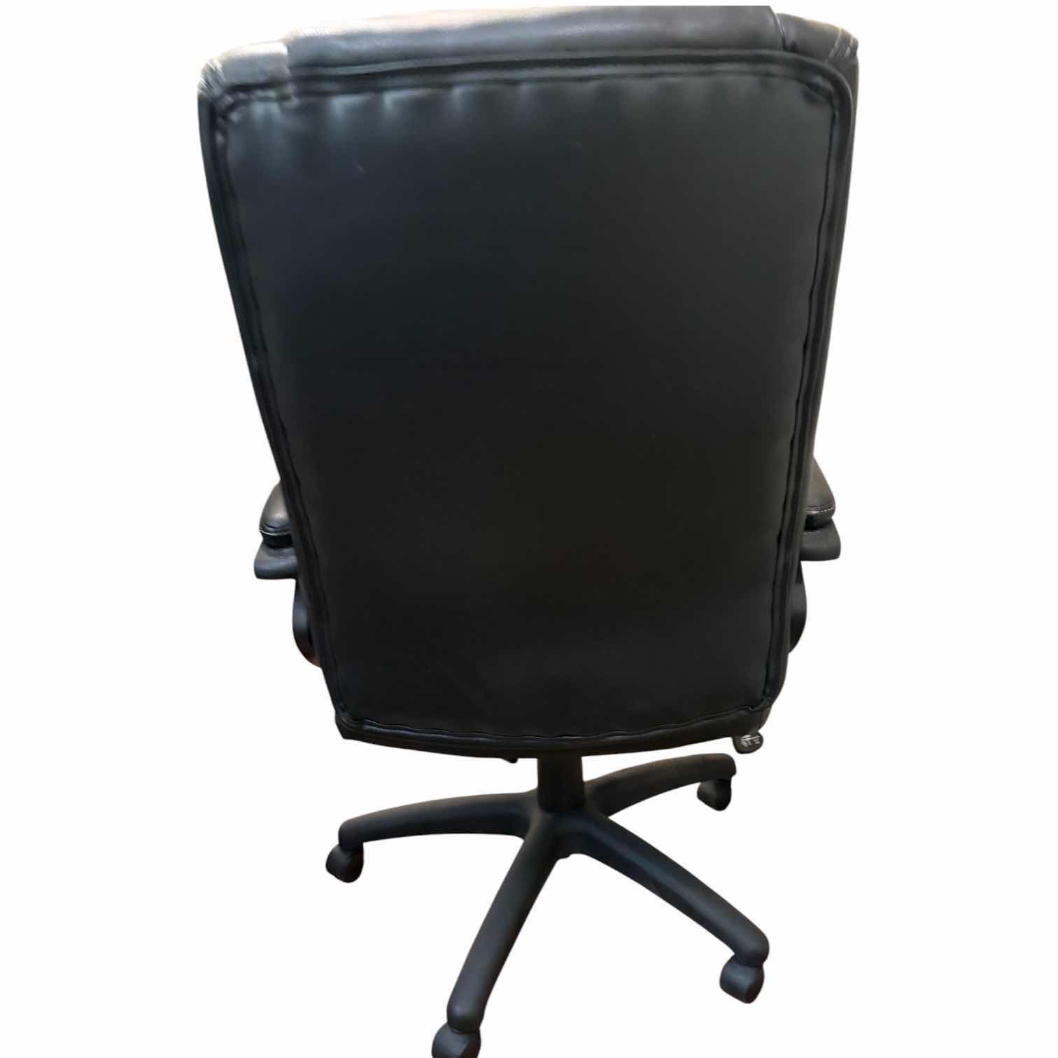 Photo 1 of PLEATHER BLACK OFFICE CHAIR SEAT H19.5” TOTAL H45” (SEE NOTES)