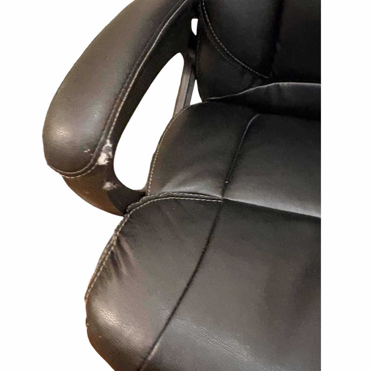 Photo 1 of PLEATHER BLACK OFFICE CHAIR SEAT H19.5” TOTAL H45” (SEE NOTES)