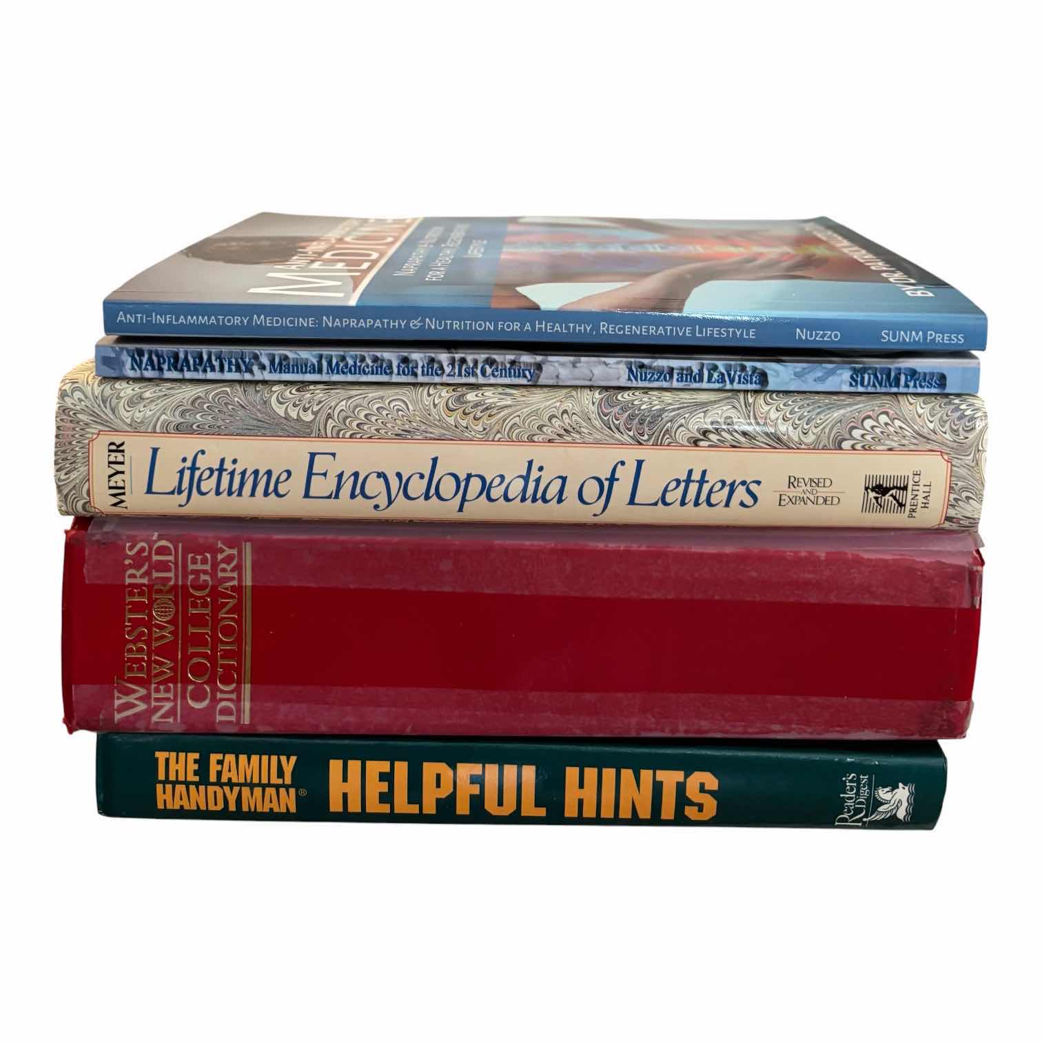 Photo 1 of WEBSTERS COLLEGE DICTIONARY, HANDYMAN HINTS, HEALTH & ENCYCLOPEDIA BOOKS (5)