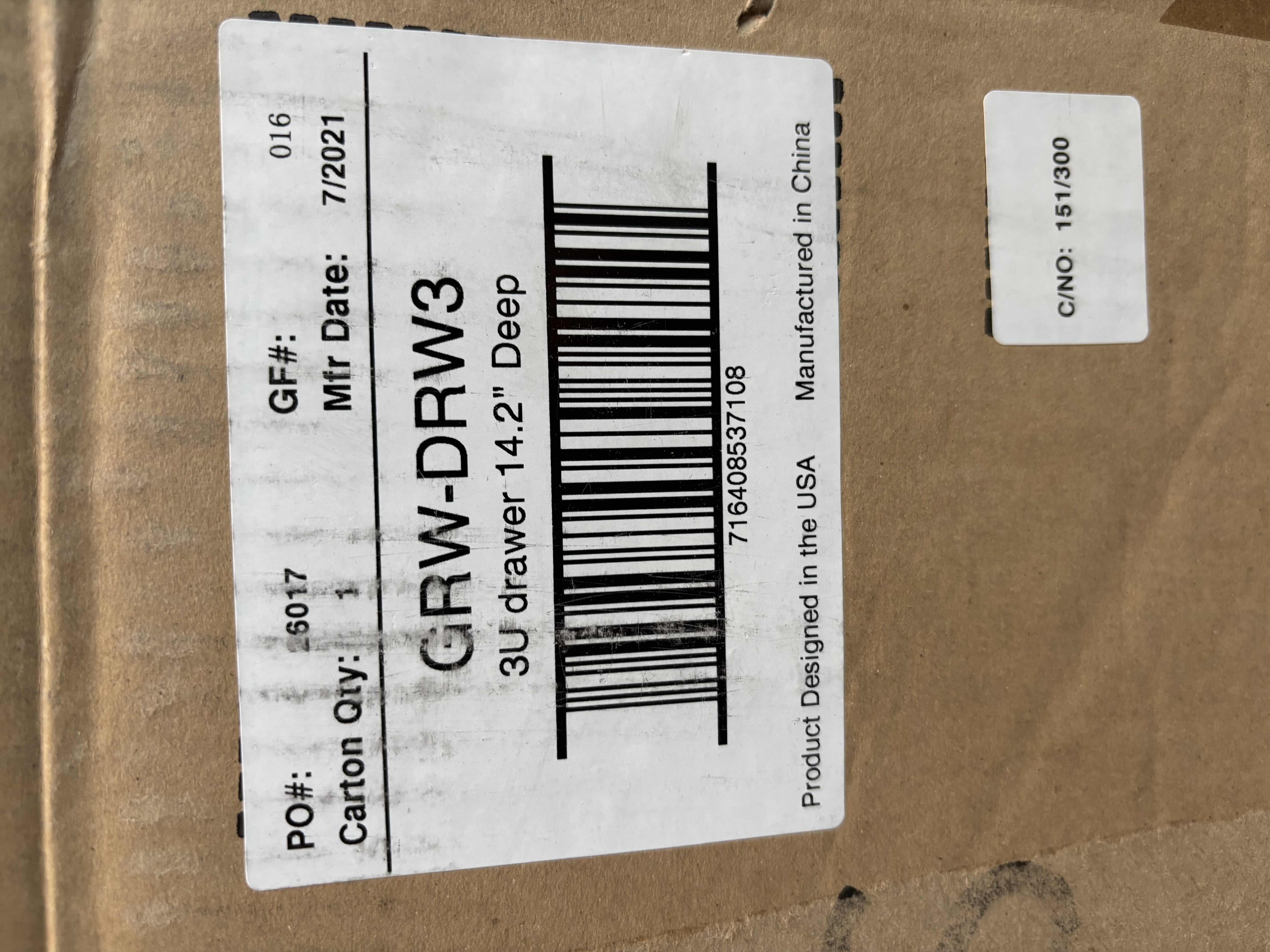 Photo 1 of GATOR RACKWORKS 3U RACK DRAWER 5” X 15” X 17”