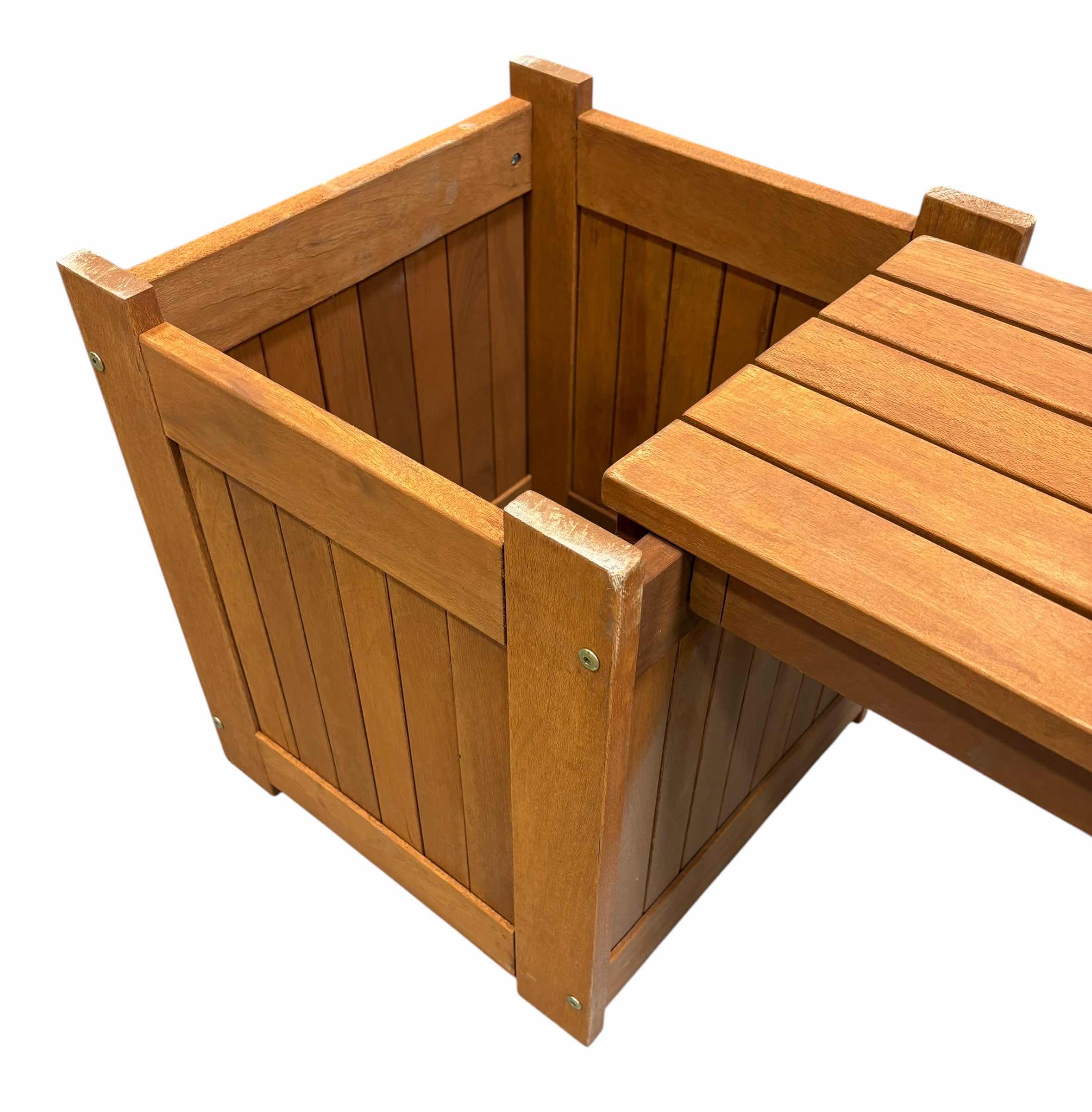 Photo 1 of WOOD OUTDOOR PLANTER BOX BENCH 16” X 68” X 18”H