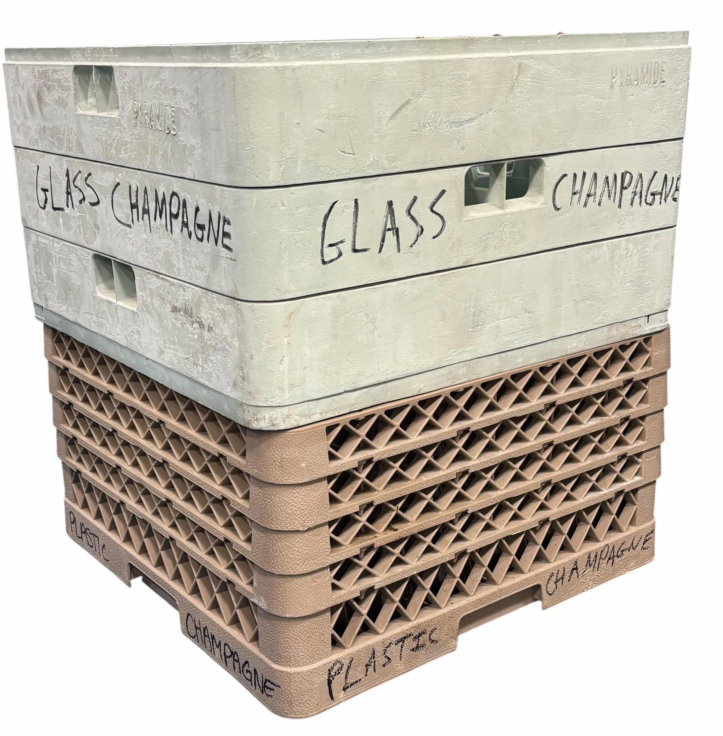 Photo 1 of 45 PLASTIC & GLASS CHAMPAGNE GLASSES 8 3/4”H & 9 1/2”H