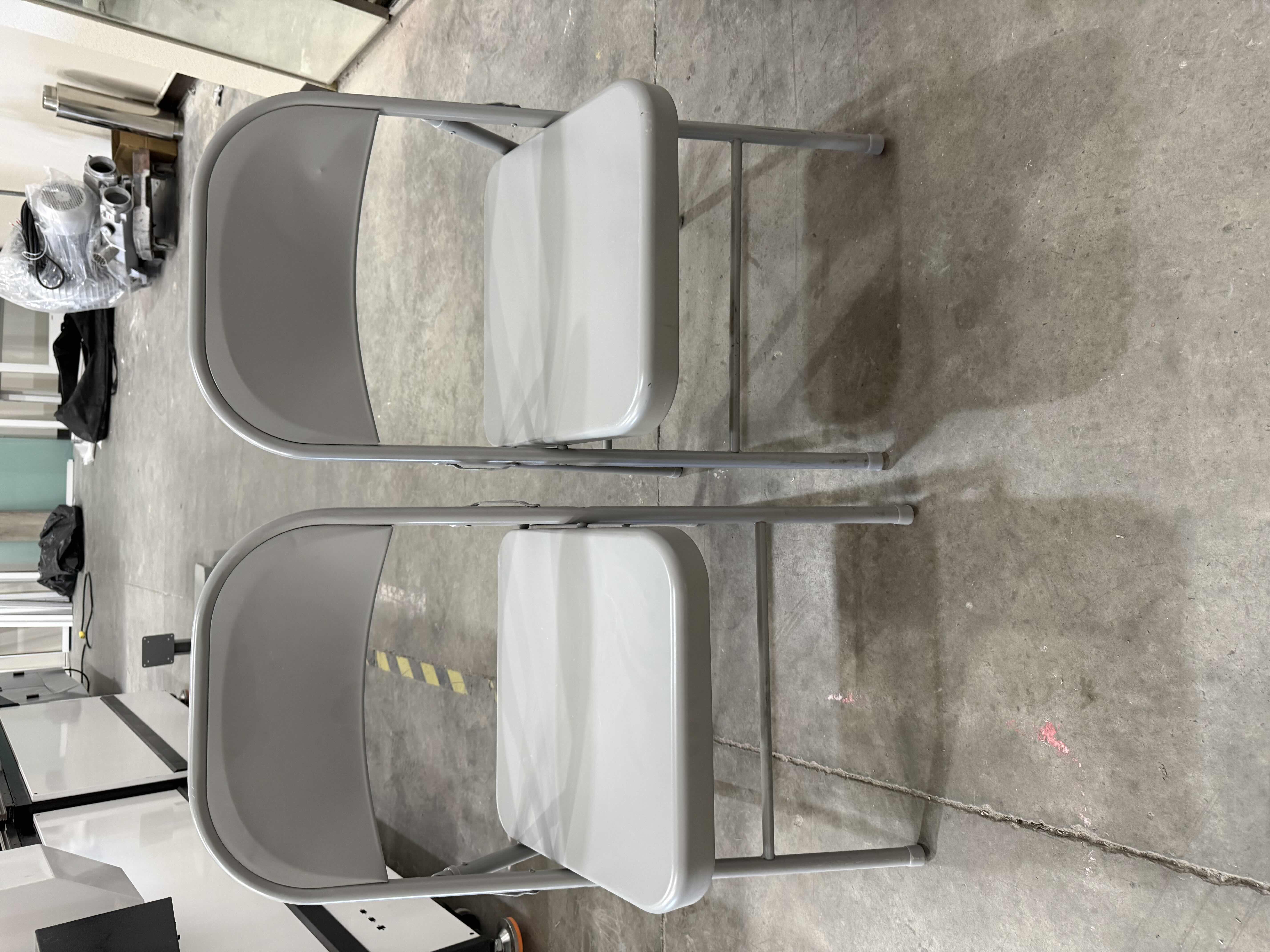 Photo 1 of 2-METAL GREY FOLDING CHAIRS