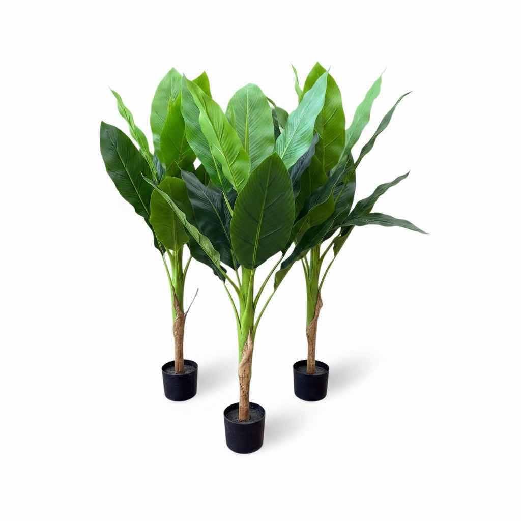 View 1 of 3-POTTED FAUX BANANA TREES H37”