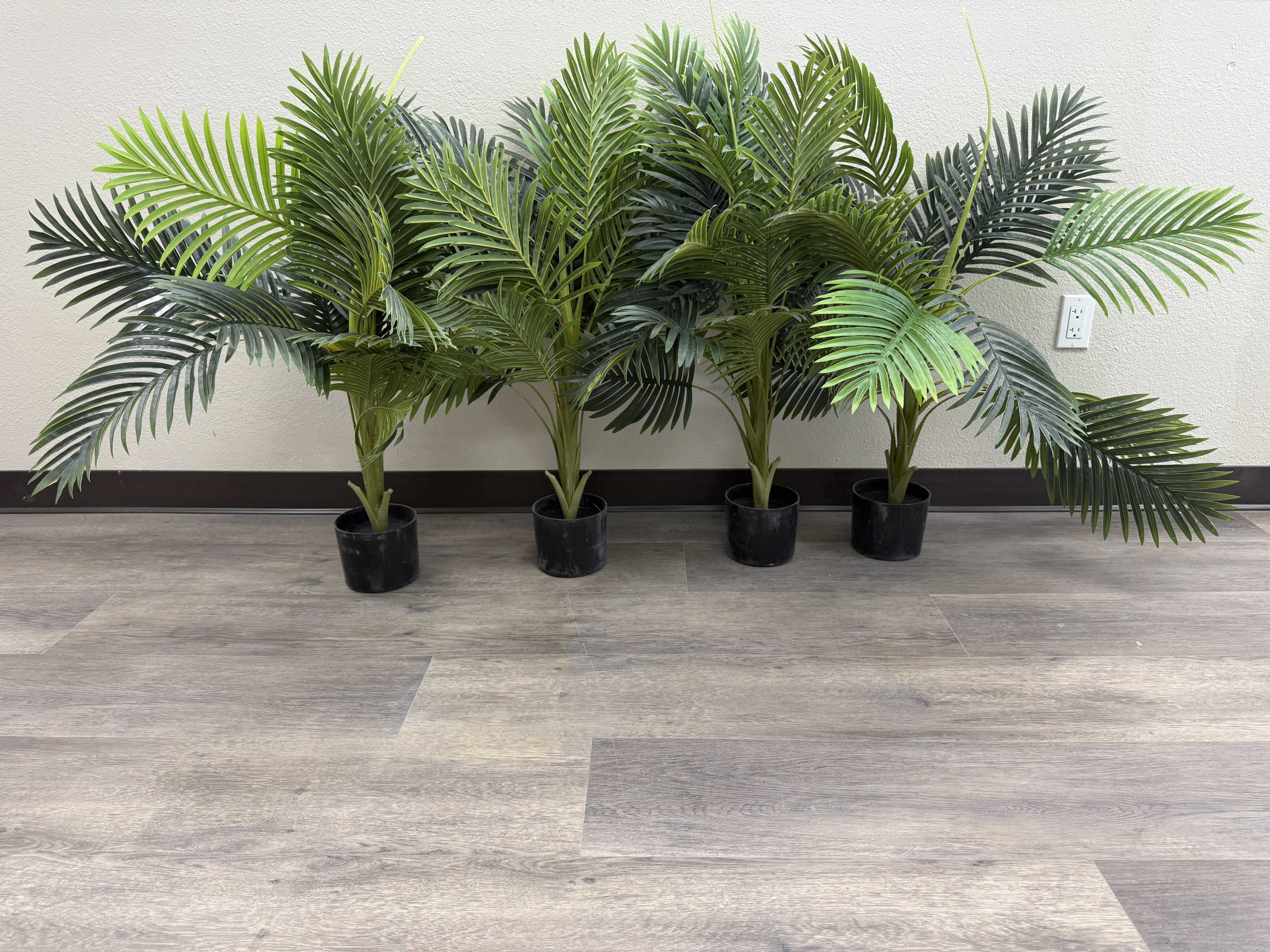 Photo 1 of 4-FAUX POTTED PALM TREES H37”