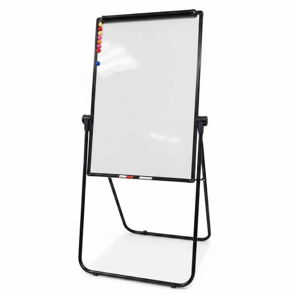 Photo 1 of BLACK FRAME PORTABLE MAGNETIC DRY-ERASE WHITEBOARD EASEL W U-STAND 32” x 66”