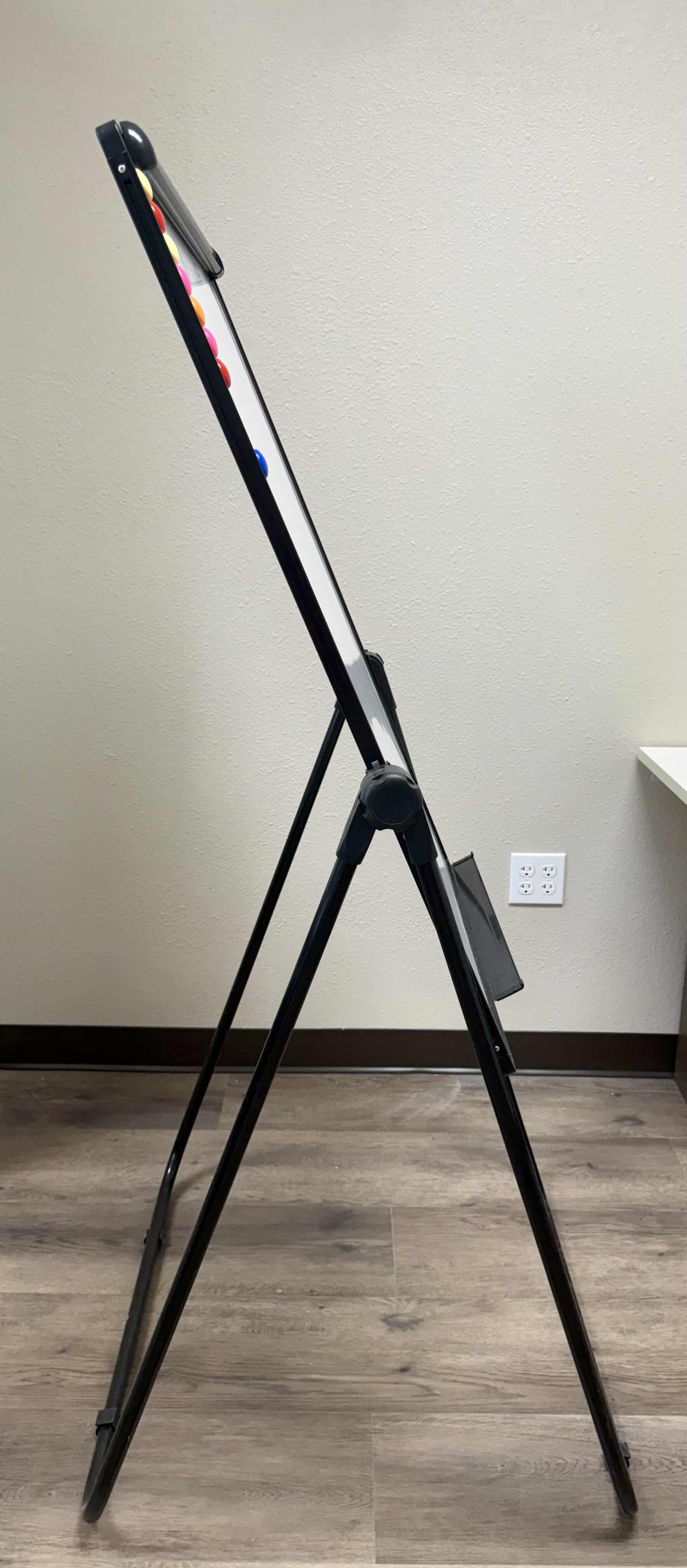 Photo 1 of BLACK FRAME PORTABLE MAGNETIC DRY-ERASE WHITEBOARD EASEL W U-STAND 32” x 66”