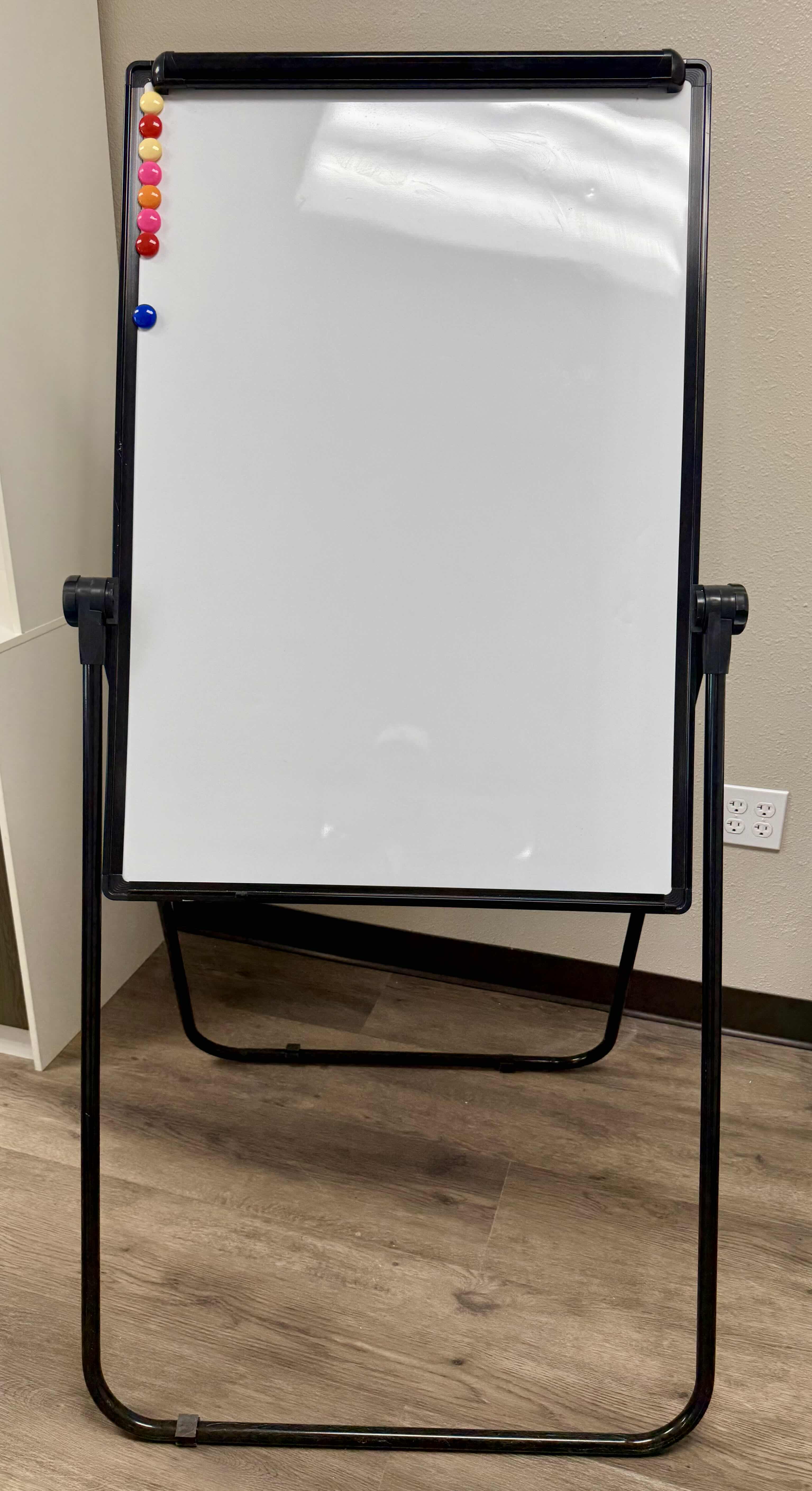 Photo 1 of BLACK FRAME PORTABLE MAGNETIC DRY-ERASE WHITEBOARD EASEL W U-STAND 32” x 66”