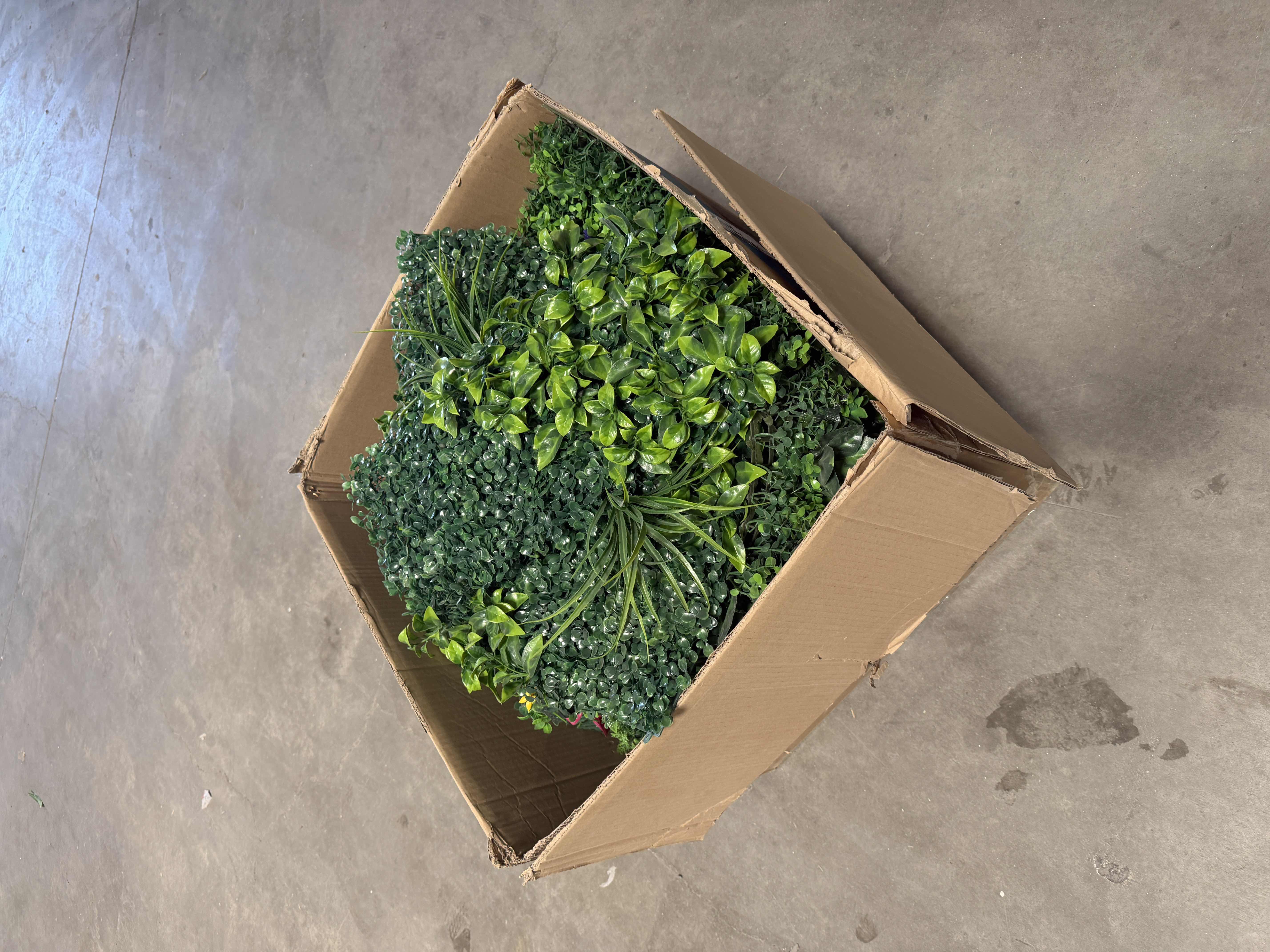 Photo 1 of BOX OF ASSORTED ARTIFICIAL PLANT WALL PANELS