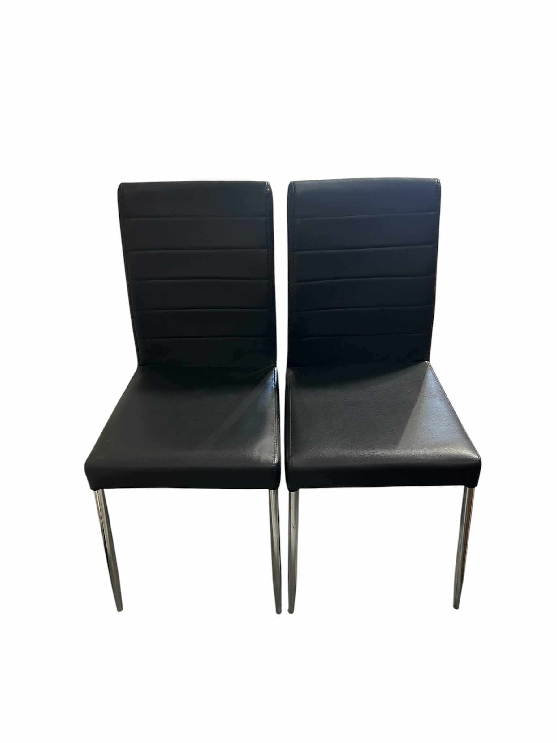 Photo 1 of 2- BLACK UPHOLSTERED DINING CHAIRS