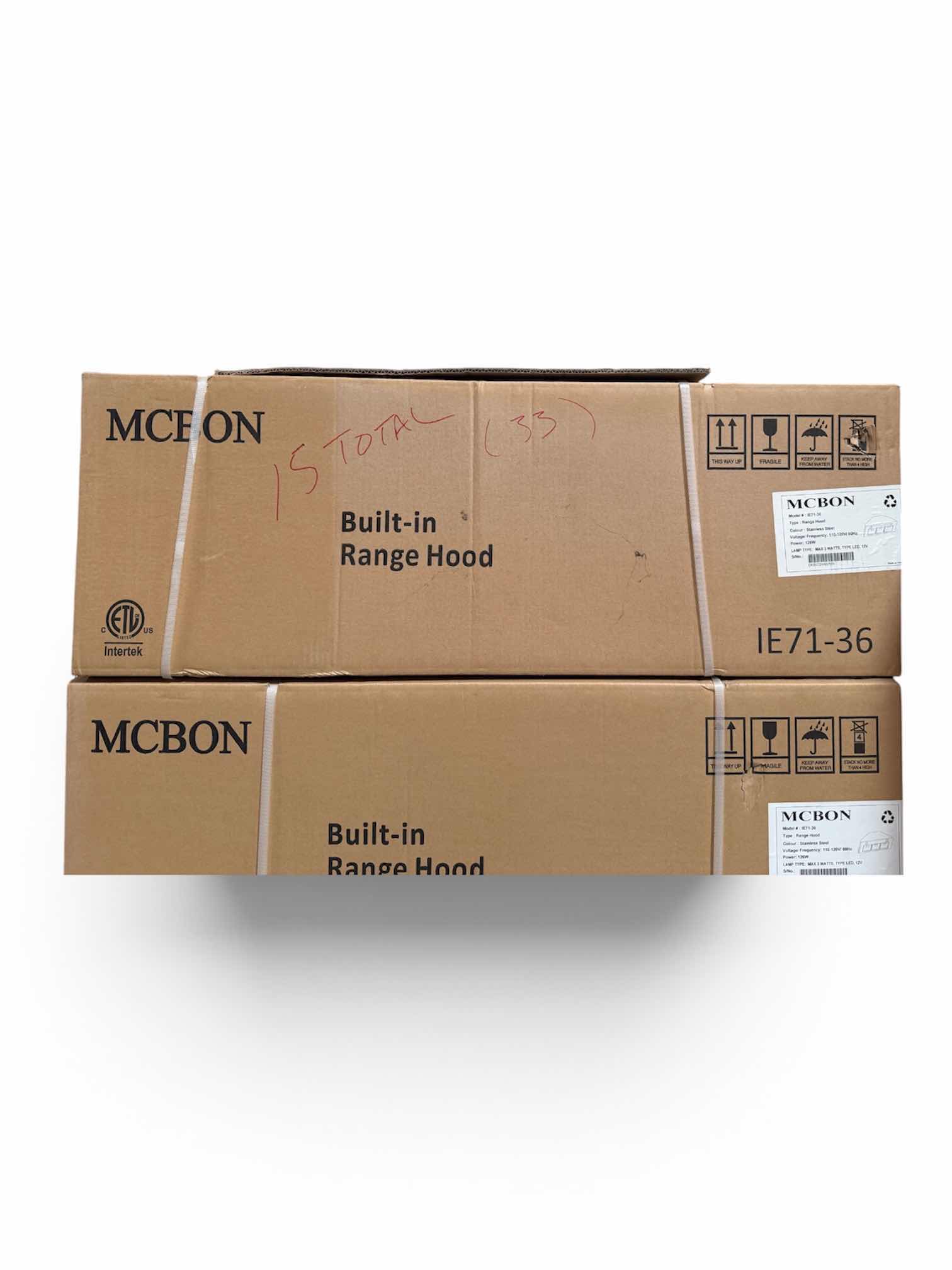 Photo 1 of NIB MCBON 36” STAINLESS STEEL COATING BUILT-IN RANGE HOOD IE71-36