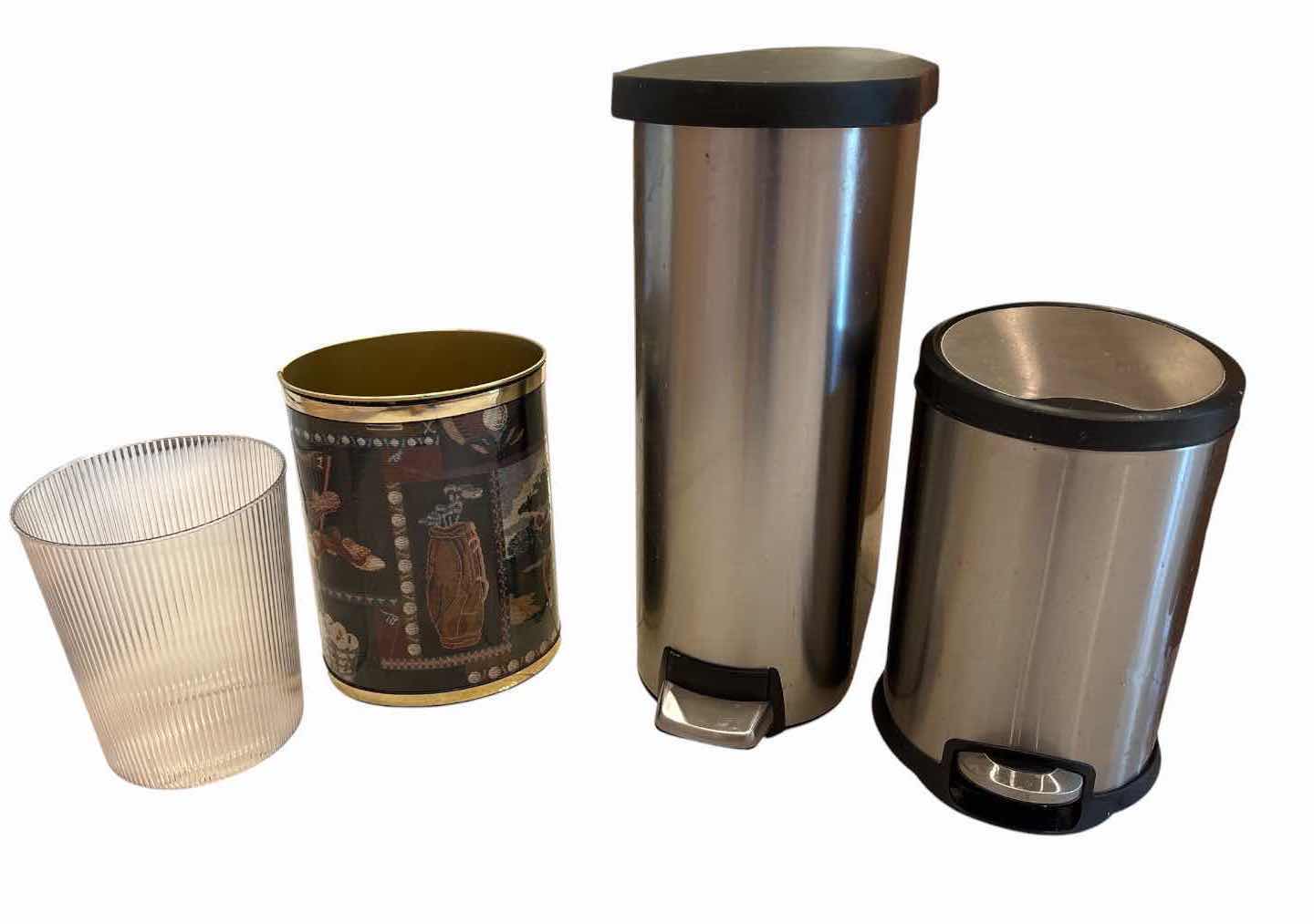 Photo 1 of (4)PCS TRASH CANS -SIMPLE HUMAN AND MORE 19.5”X10”X22.5”