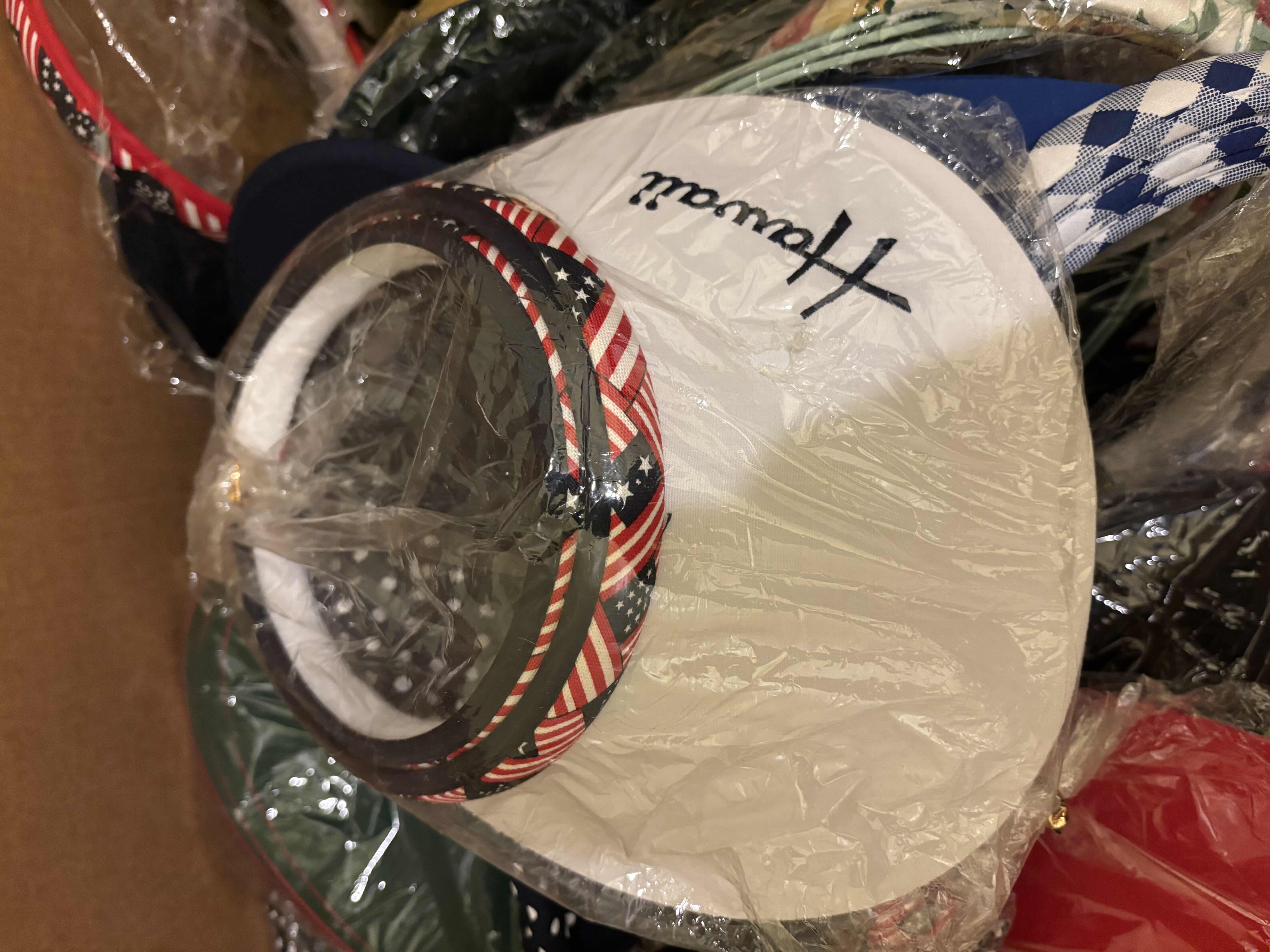 Photo 1 of BOX OF VISORS IN MULTIPLE COLORS & STYLES