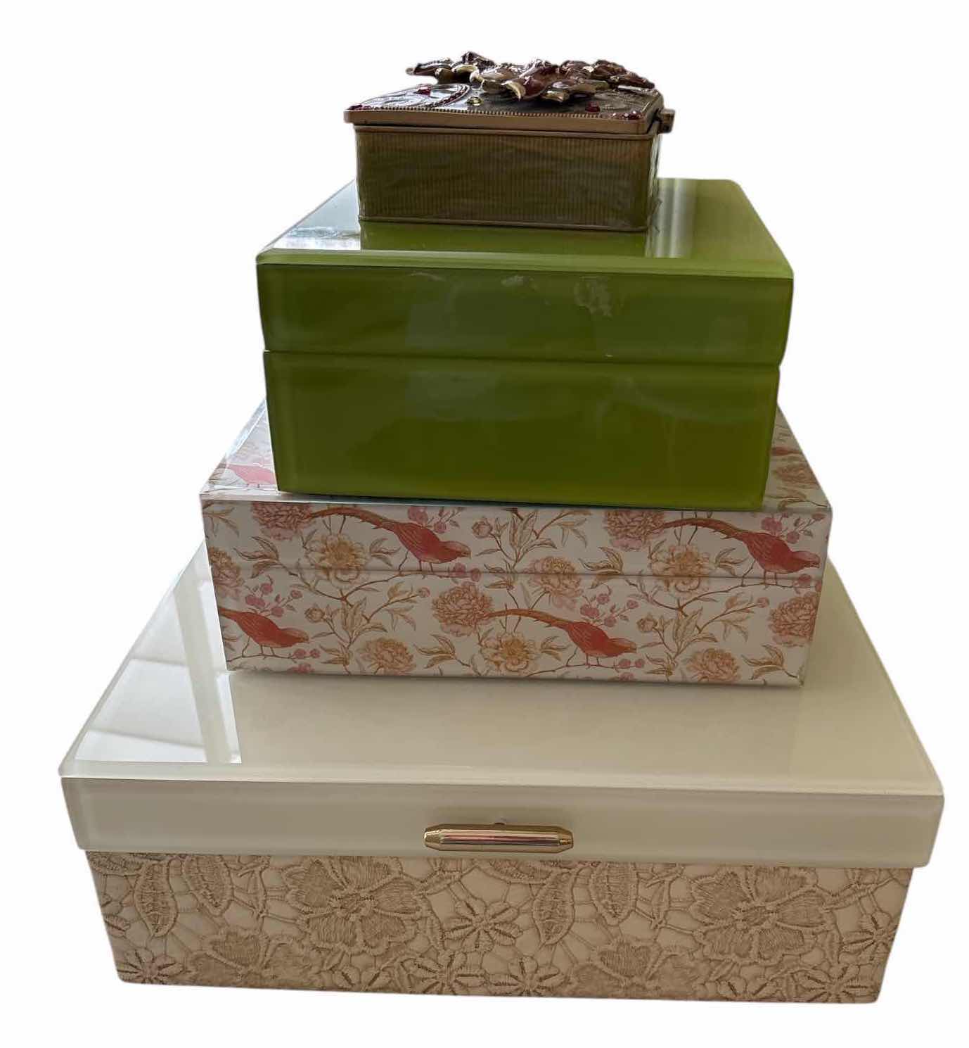 View 1 of (4)PCS DECORATIVE JEWELRY & KEEPSAKE BOXES 12”X8.5”H4.25”