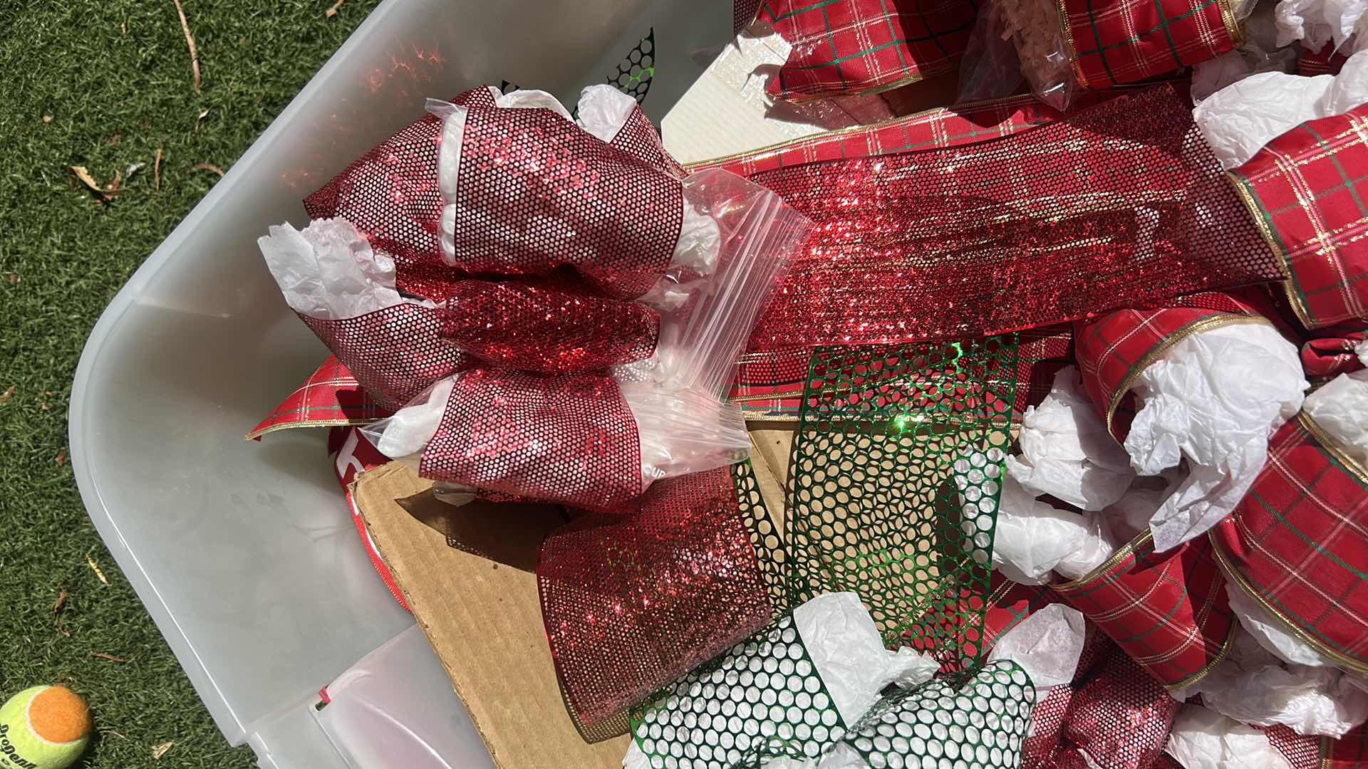 Photo 1 of TOTE FULL OF CHRISTMAS BOWS