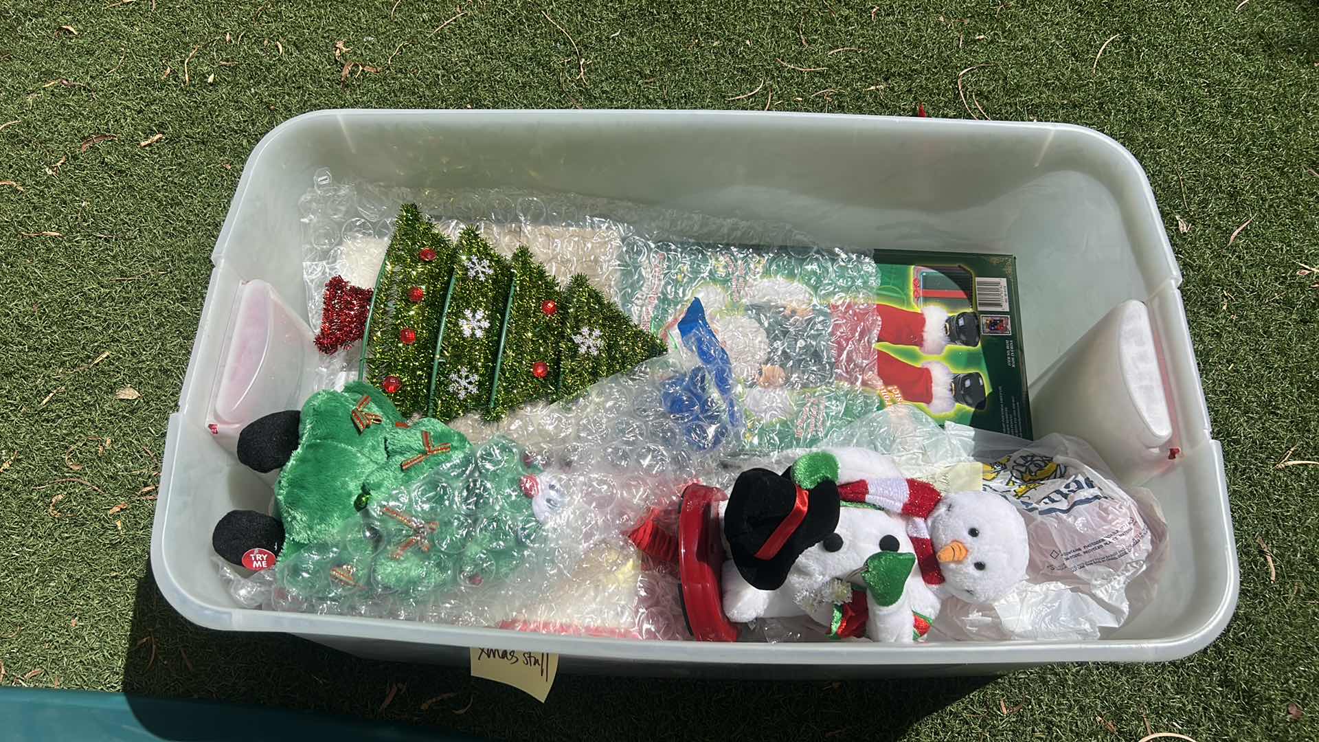 Photo 1 of TOTE FULL OF CHRISTMAS DECOR