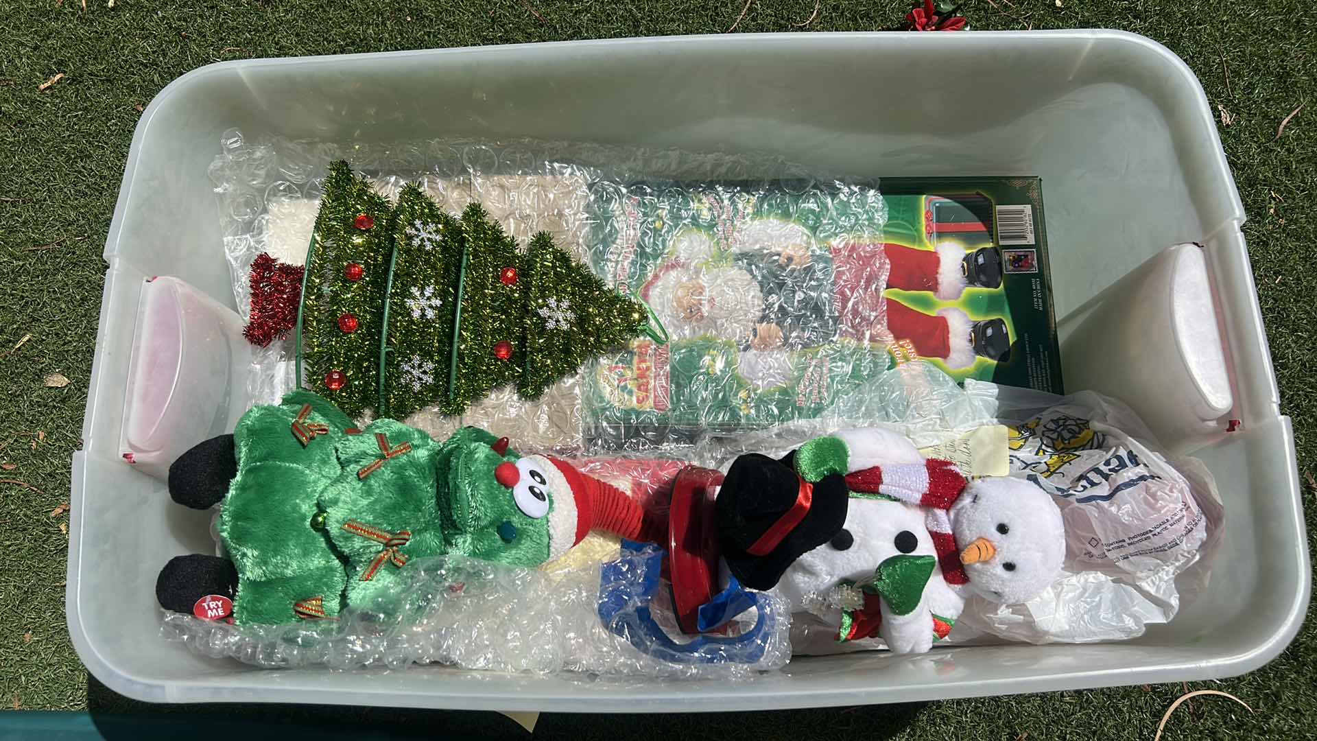 Photo 1 of TOTE FULL OF CHRISTMAS DECOR