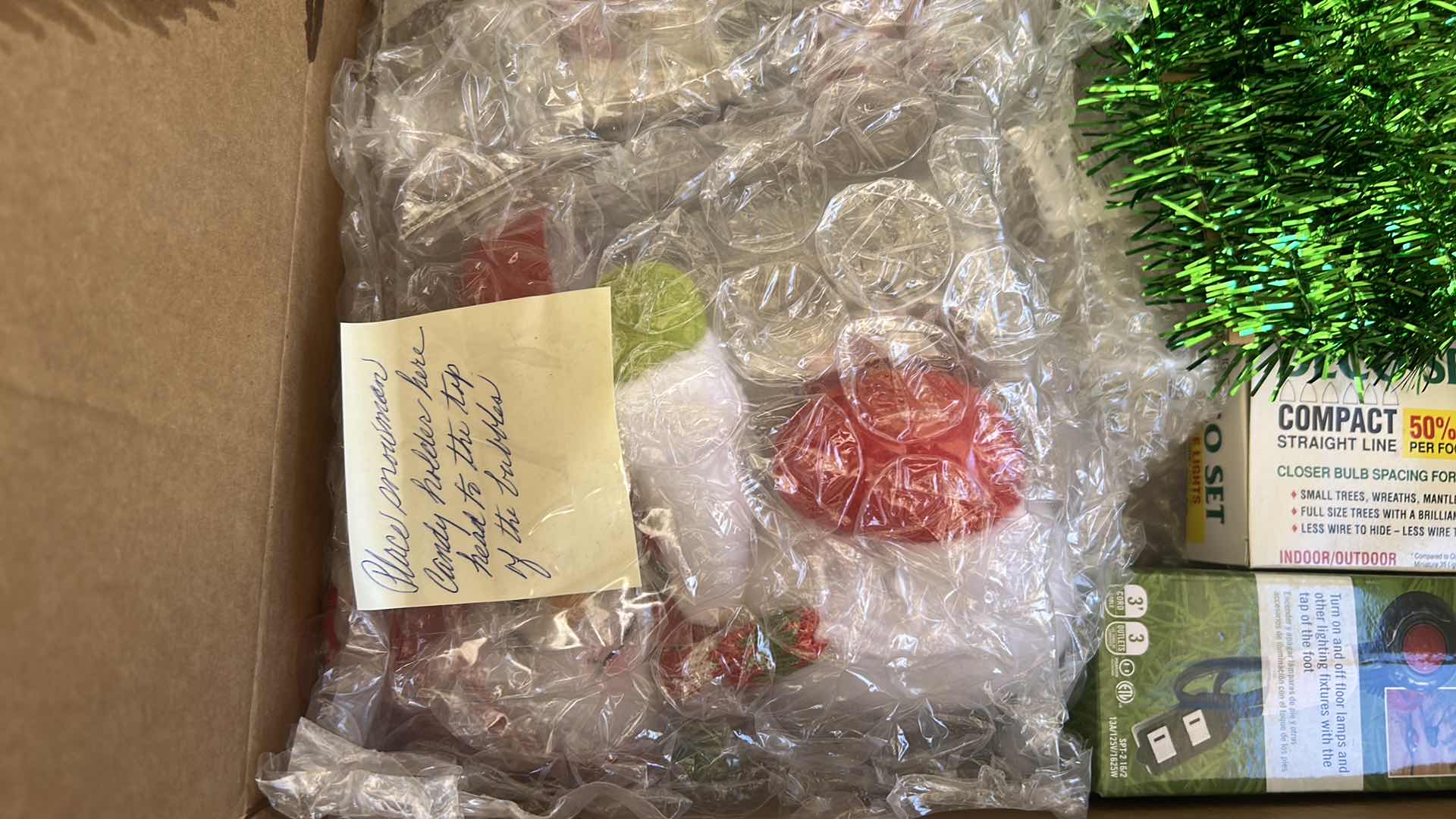 Photo 1 of THREE BOXES OF CHRISTMAS DECOR AND RIBBONS