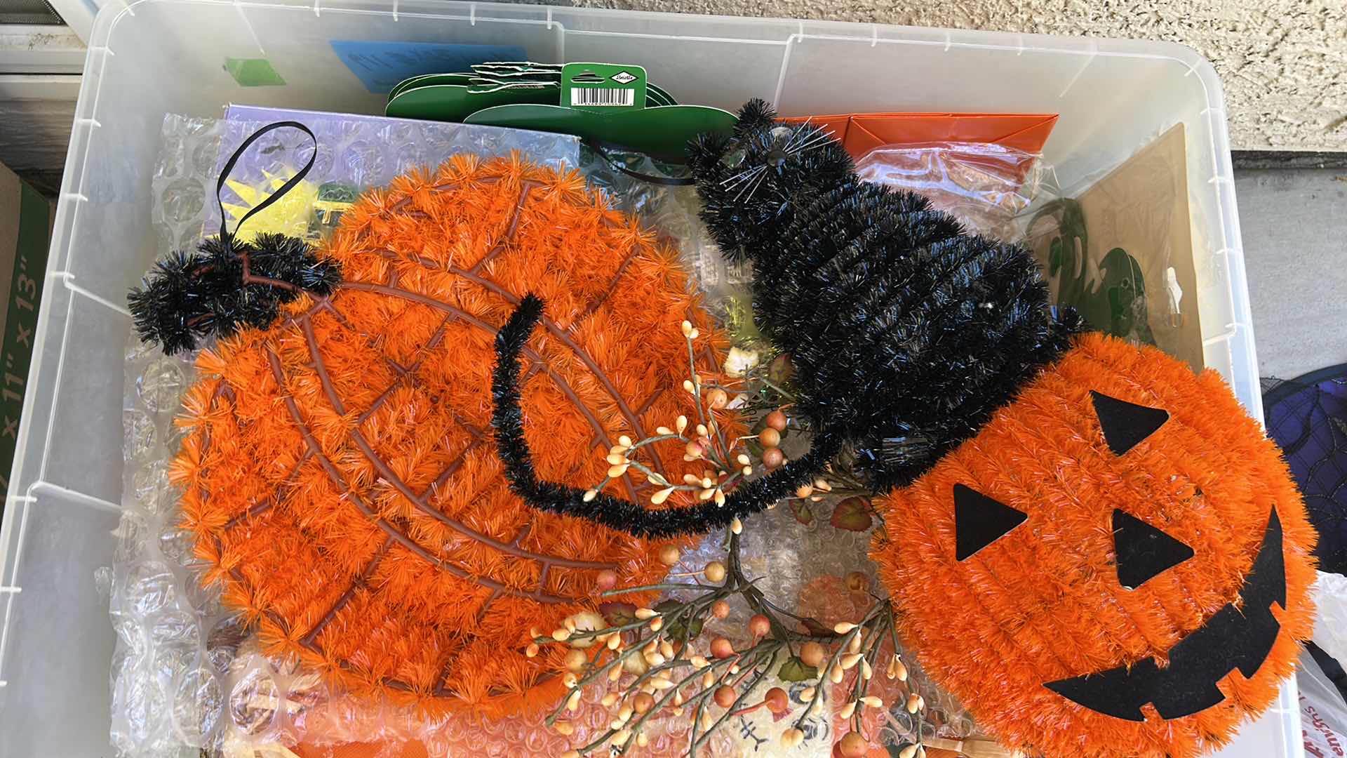 Photo 1 of TOTE FULL OF HALLOWEEN DECOR AND ACCESSORIES