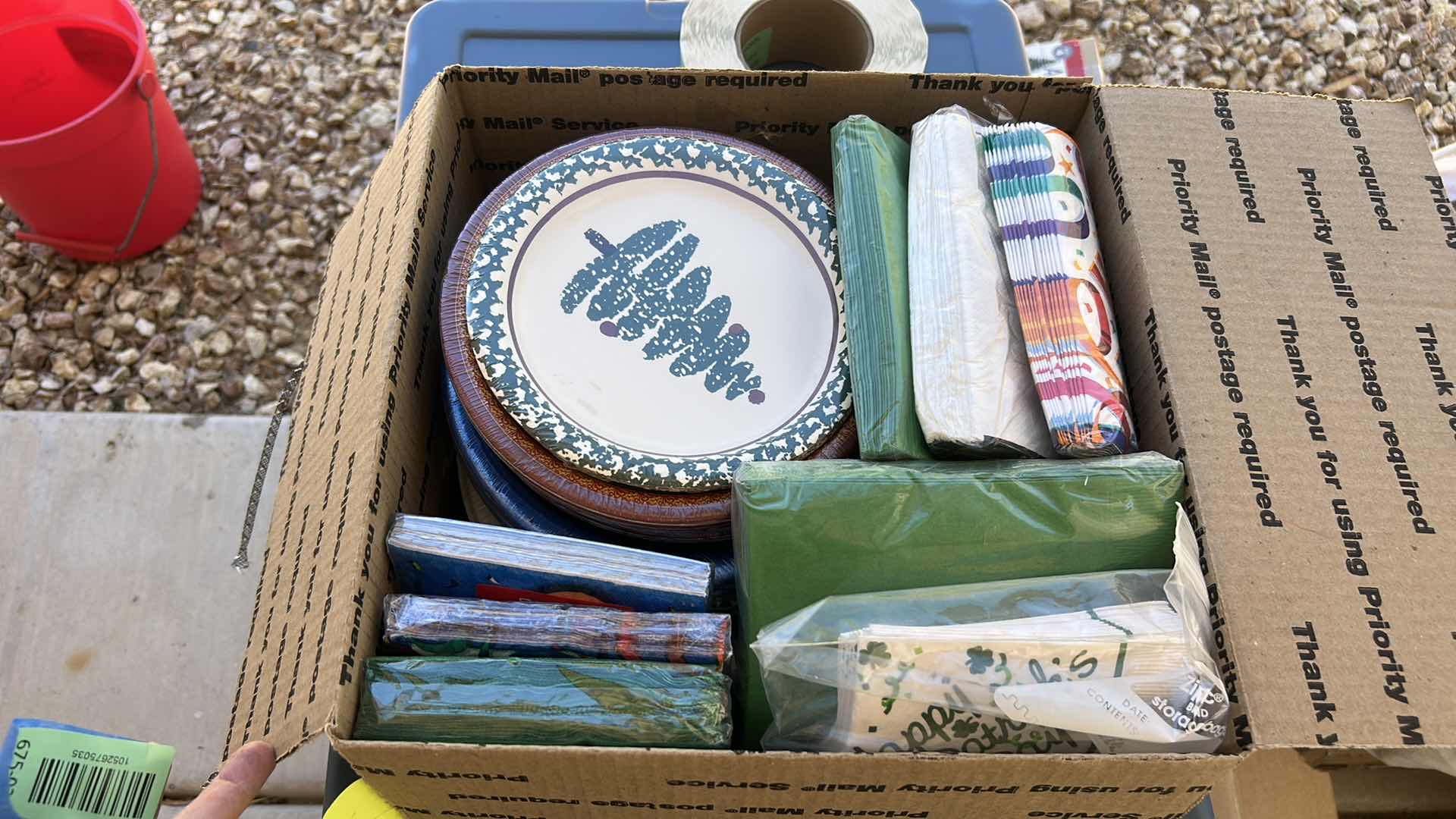Photo 1 of BOX OF NEW DISPOSABLE PLATES AND NAPKINS