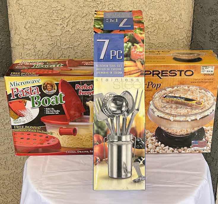 Photo 1 of PRESTO POP, PASTA BOAT AND SEVEN PIECE KITCHEN TOOL SET