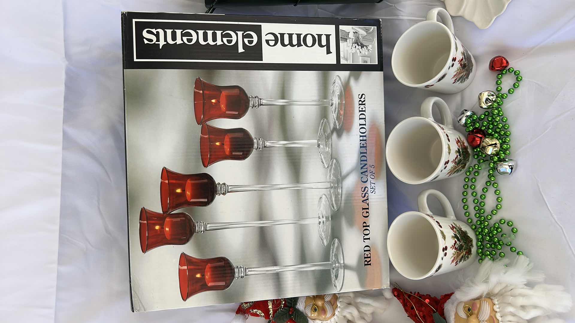 Photo 1 of CHRISTMAS ITEMS – CANDLESTICKS, COFFEE MUGS, AND MORE