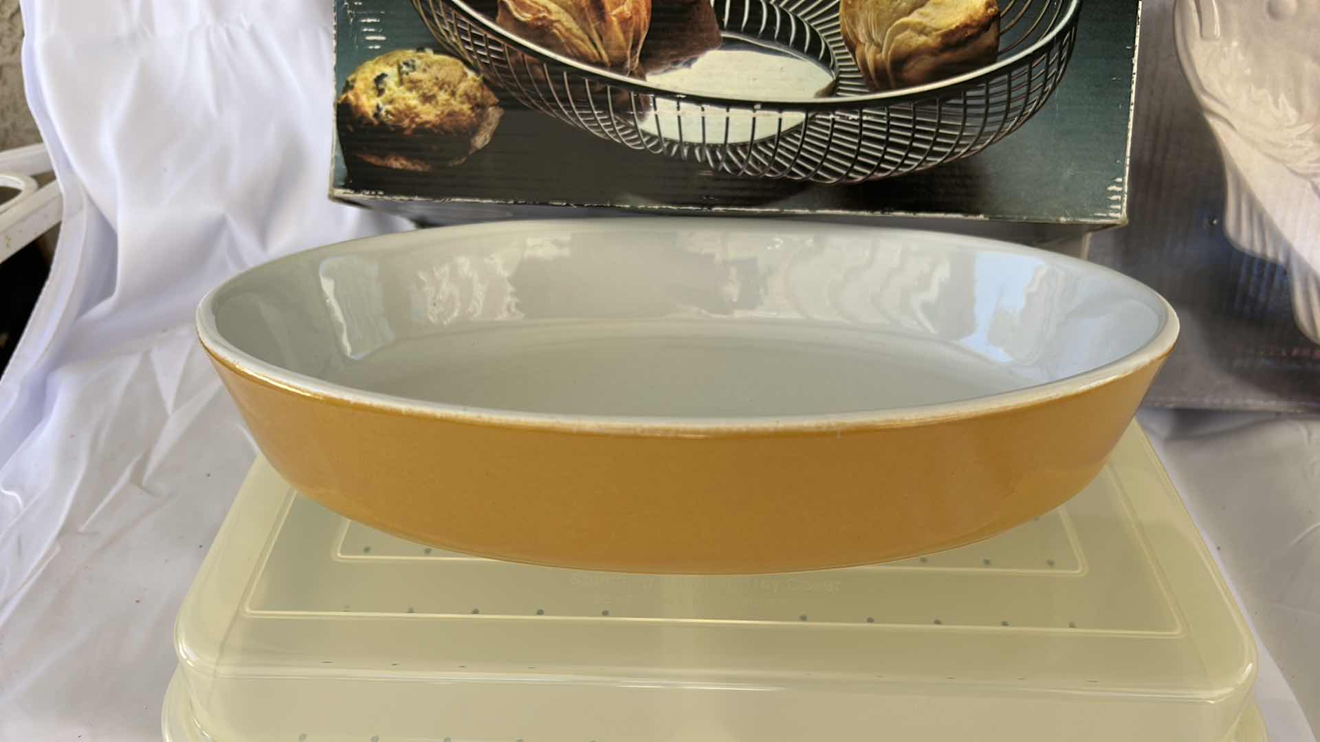 Photo 1 of HOME GOODS - CERAMIC FISH PLATTER, 24K GOLD PLATED UTENSILS, BREAD BASKET, EMILE HENRY DISH FROM FRANCE & MORE