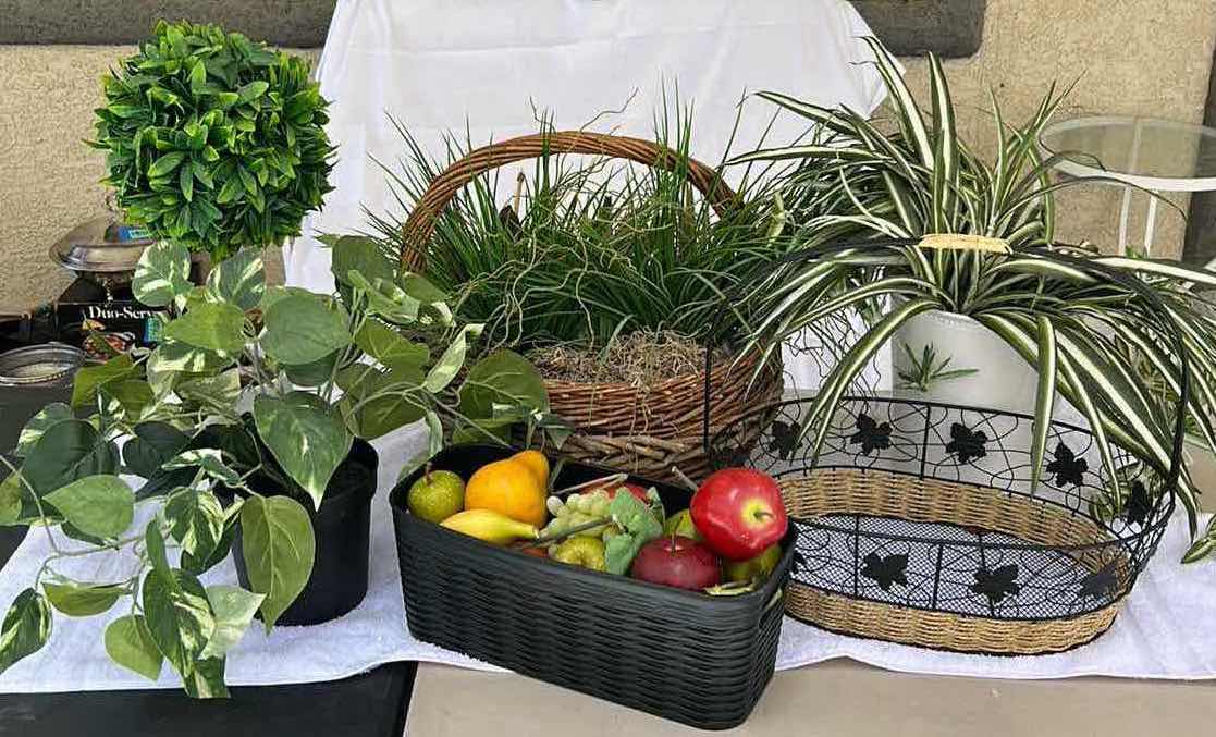 Photo 1 of HOME DECOR – BASKETS, FAUX FRUIT AND FAUX GREENERY ARRANGEMENTS