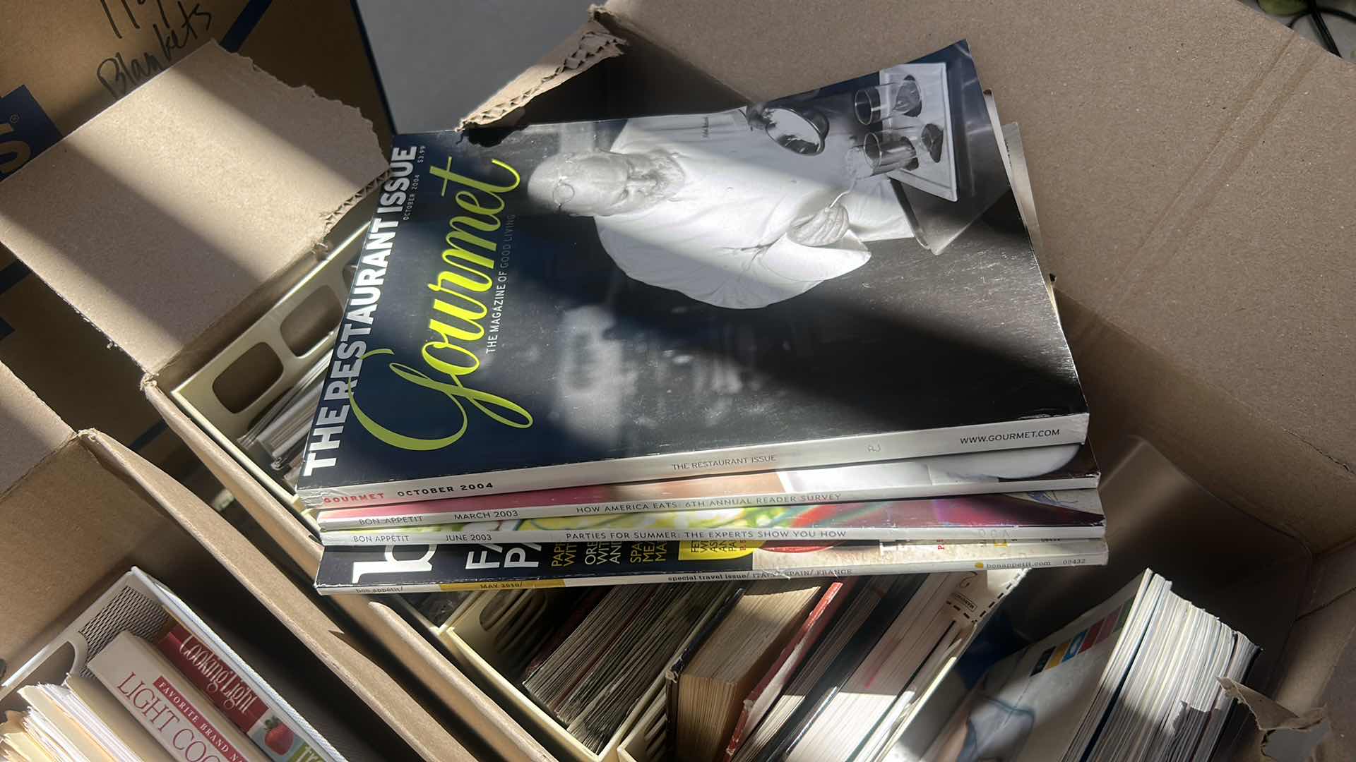 Photo 1 of 2 BOXES OF COOKBOOKS AND COOK MAGAZINES