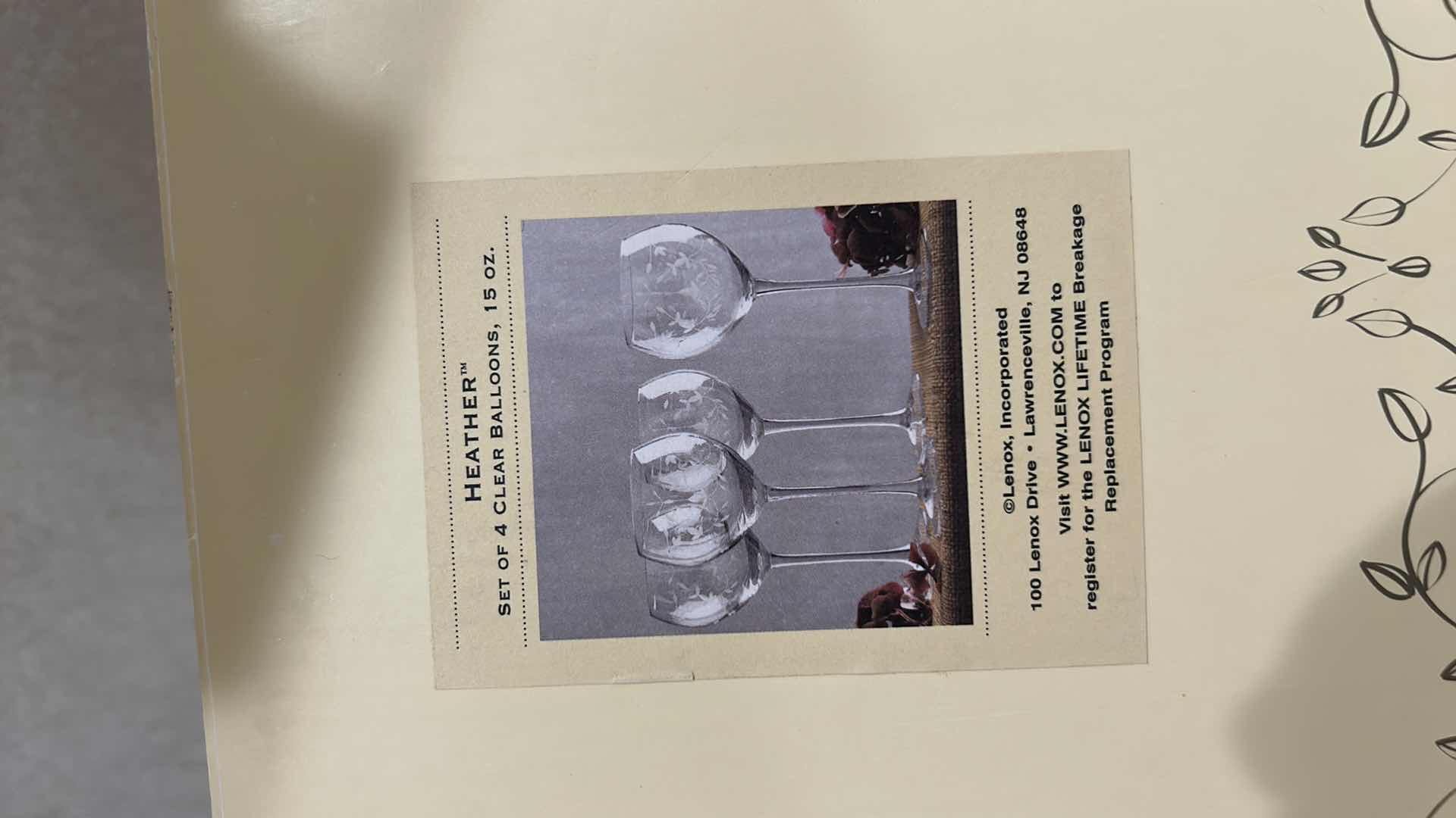 Photo 1 of 3 LENOX “HEATHER” BALLOON WINE GLASSES