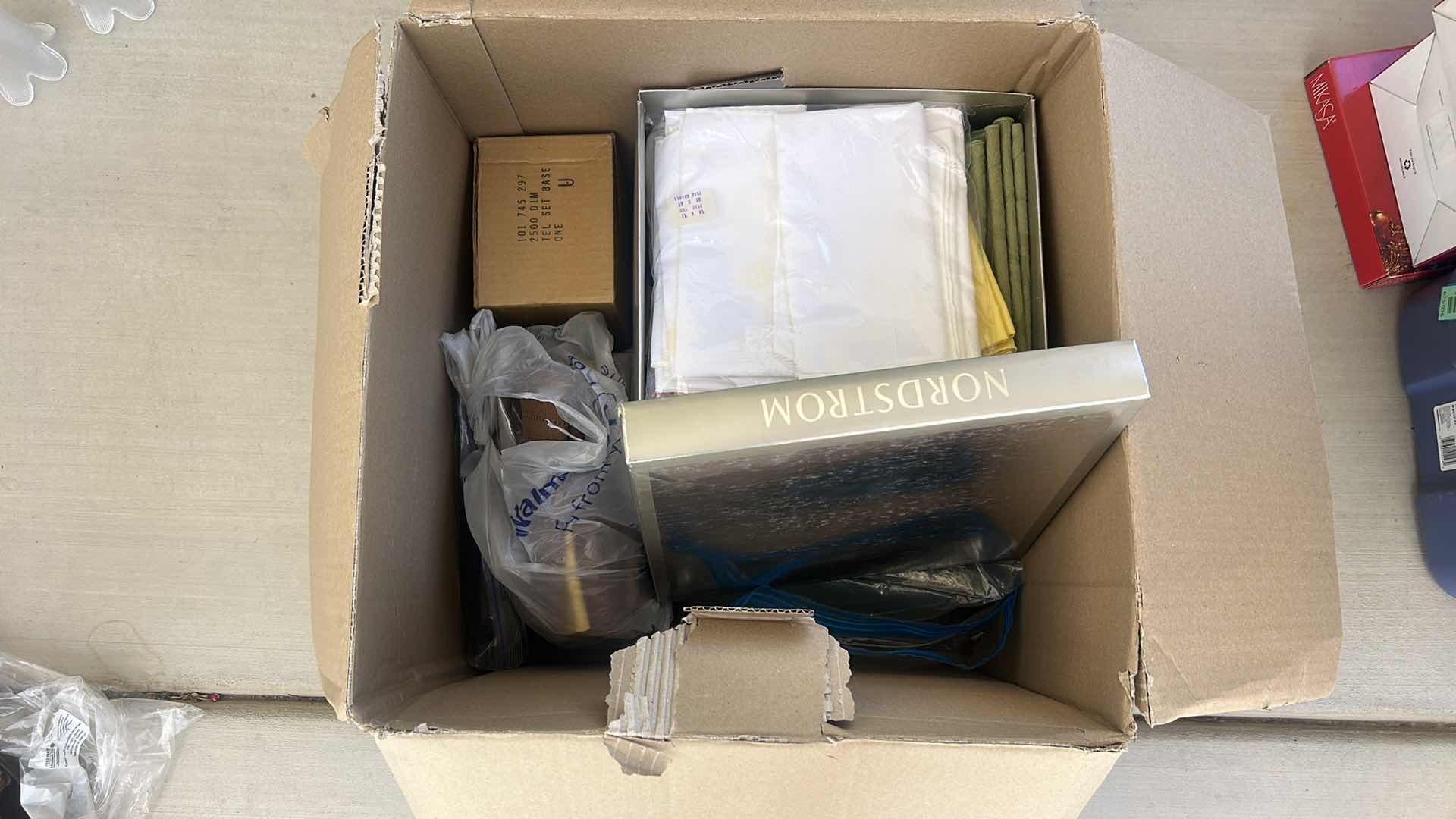 Photo 1 of BOX OF TABLECLOTHS AND CLOTH NAPKINS