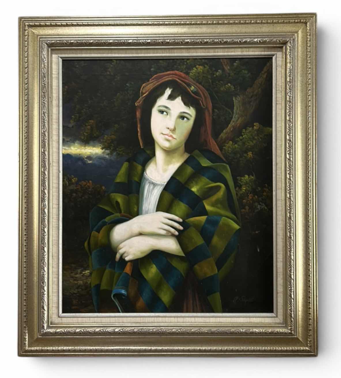 Photo 1 of FRAMED SIGNED SEGAL HAND-PAINTED OIL PAINTING REPRODUCTION OF WILLIAM-ADOLPHE BOUGUEREAU’S “L’ORAGE” 27" X 31"