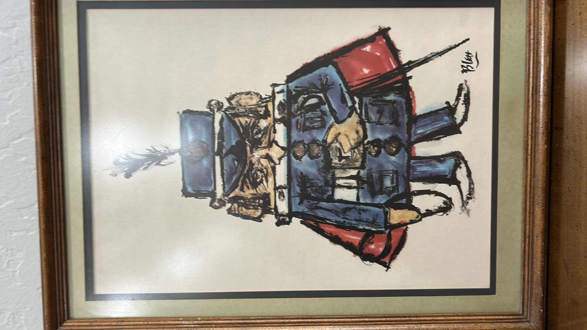 Photo 1 of FOUR FRAMED VINTAGE 1970S MILITARY CARICATURE PRINTS BY INTERCRAFT INDUSTRIES CORP ARTIST BLATT,  13” x H17 1/2”