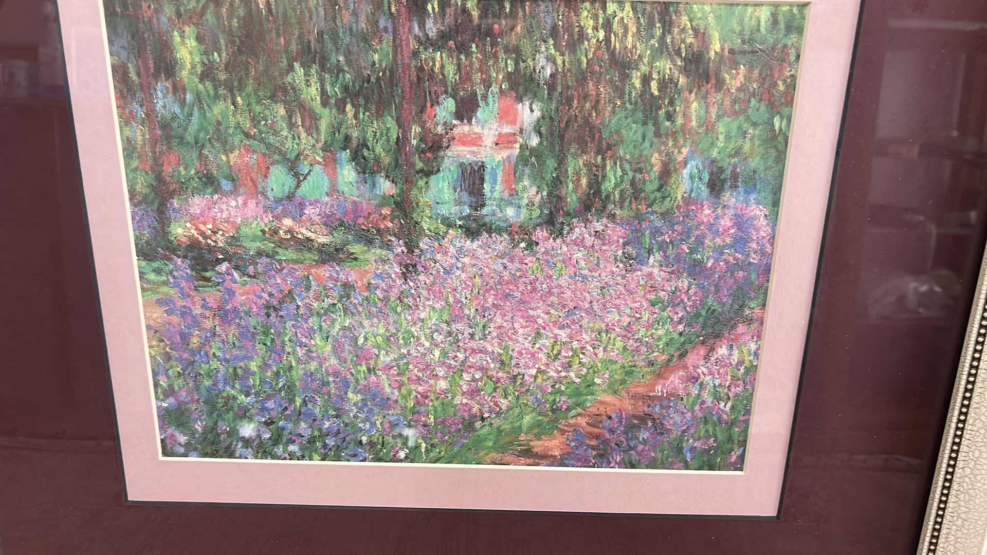 Photo 1 of FRAMED ART PRINT FEATURES CLAUDE MONET’S “THE ARTIST’S GARDEN AT GIVERNY” IMPRESSIONIST ARTWORK. 22” x H18”