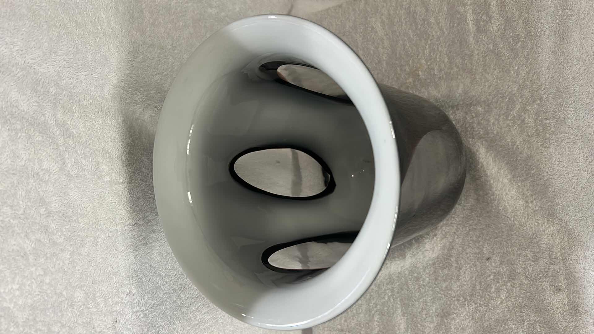 Photo 1 of MURANO WINDOW PANE BLACK VASE H11”
