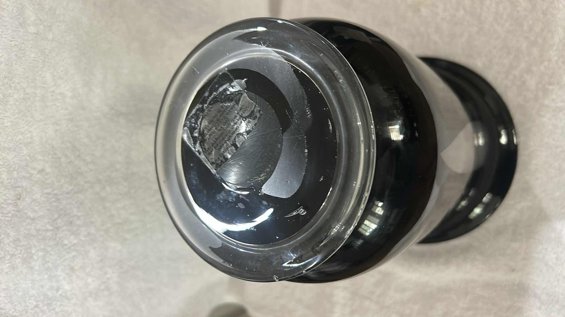 Photo 1 of MURANO WINDOW PANE BLACK VASE H11”