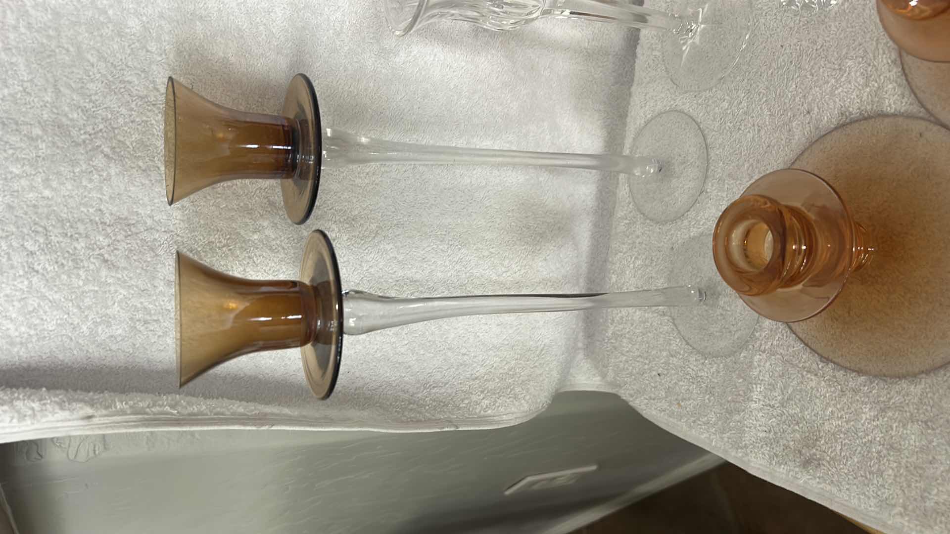 Photo 1 of GLASS AND CRYSTAL CANDLE HOLDERS H12”