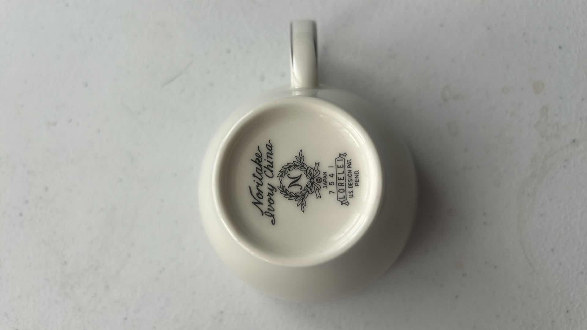 Photo 1 of 5 TEACUPS & SAUCERS, SILVER WHITE, FINE QUALITY CHINA 7964