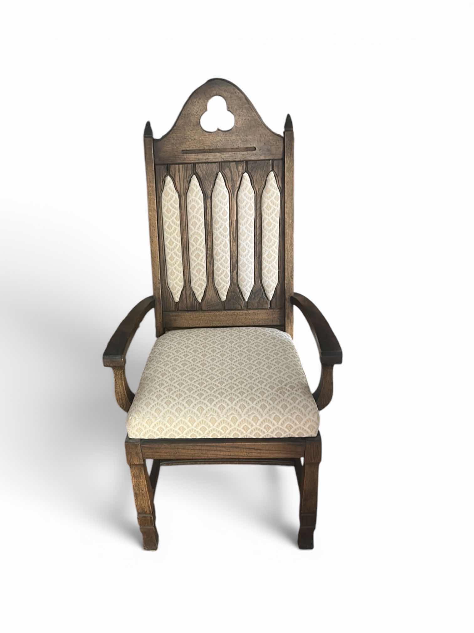 Photo 1 of CUSTOM WALNUT/OAK GOTHIC REVIVAL ARMCHAIR