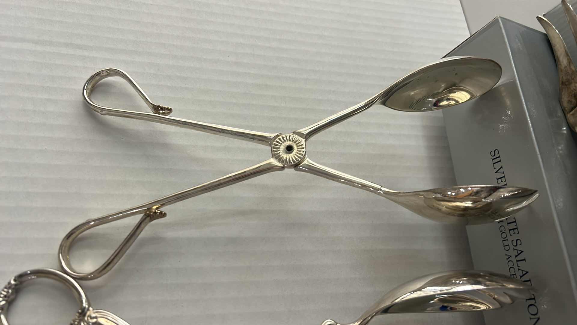 Photo 1 of ROYAL LIMITED SILVER-PLATED SERVING TONGS, SERVING FORK & ADDITIONAL SERVING TONGS