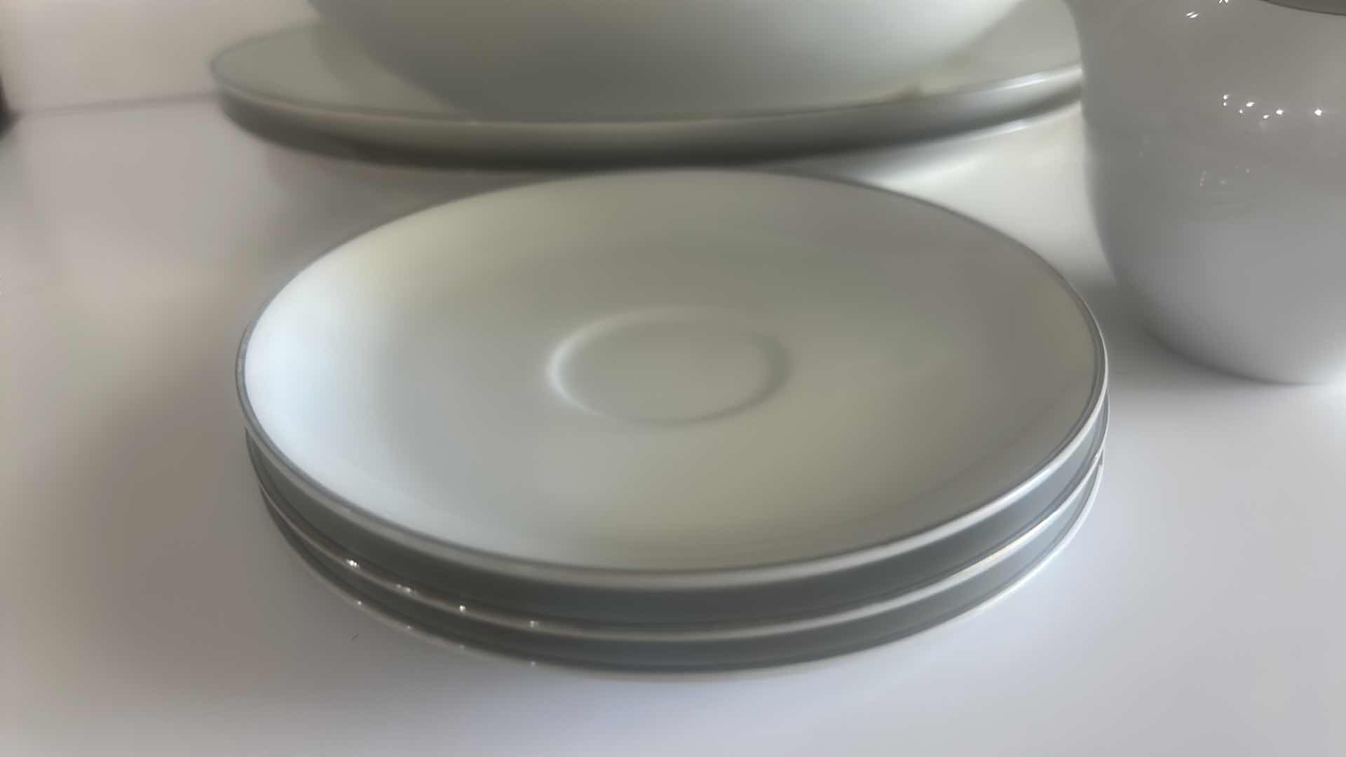 Photo 1 of VINTAGE SILVER WHITE FINE QUALITY CHINA DINNERWARE