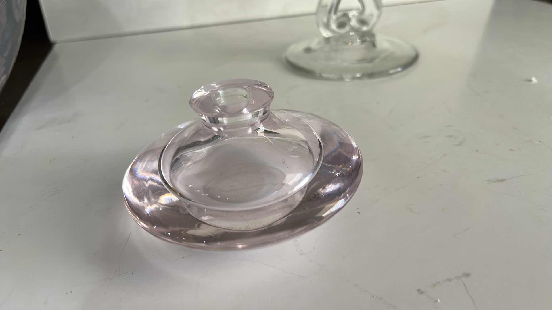 Photo 1 of VINTAGE CAKE, STAND, PINK CANDLE, HOLDER, AND BOWL