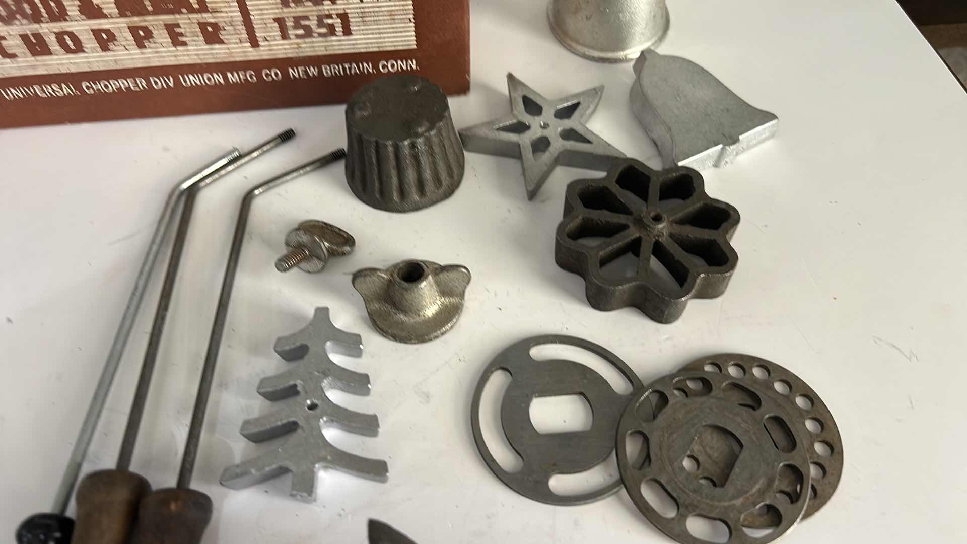 Photo 1 of VINTAGE UNIVERSAL FOOD AND MEAT CHOPPER, AND PARTY PATTY