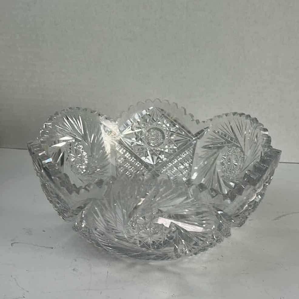 Photo 1 of ANTIQUE AMERICAN BRILLIANT PERIOD (ABP) CUT GLASS BOWL 9”x H4 1/2”
