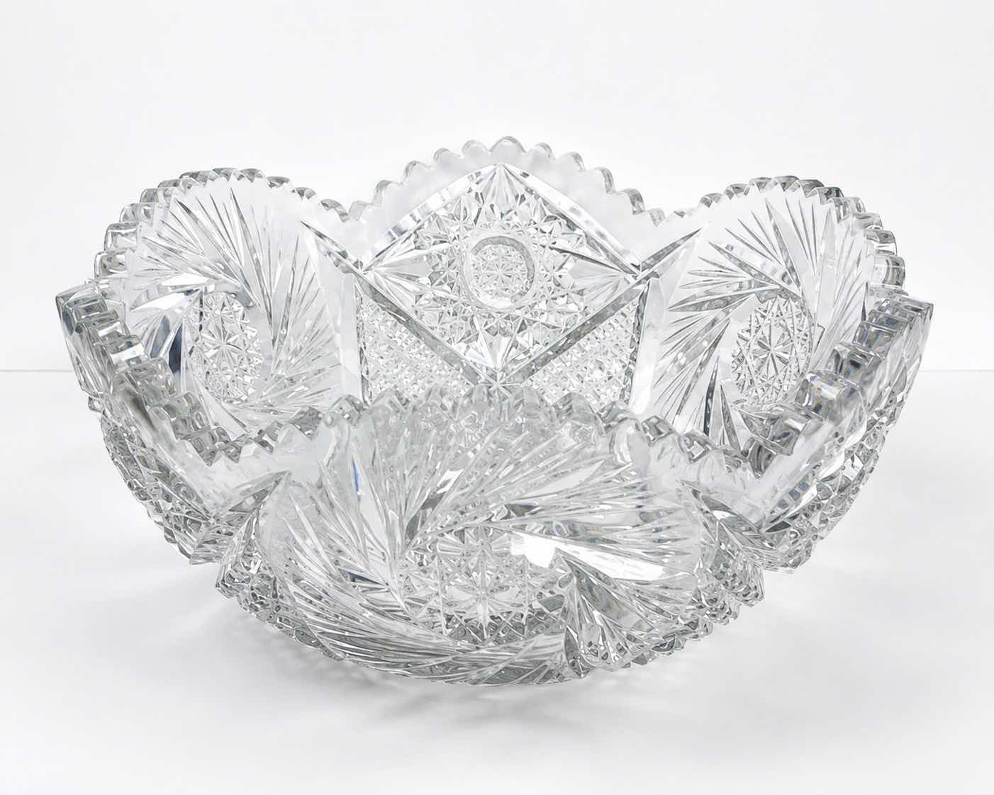 Photo 1 of ANTIQUE AMERICAN BRILLIANT PERIOD (ABP) CUT GLASS BOWL 9”x H4 1/2”
