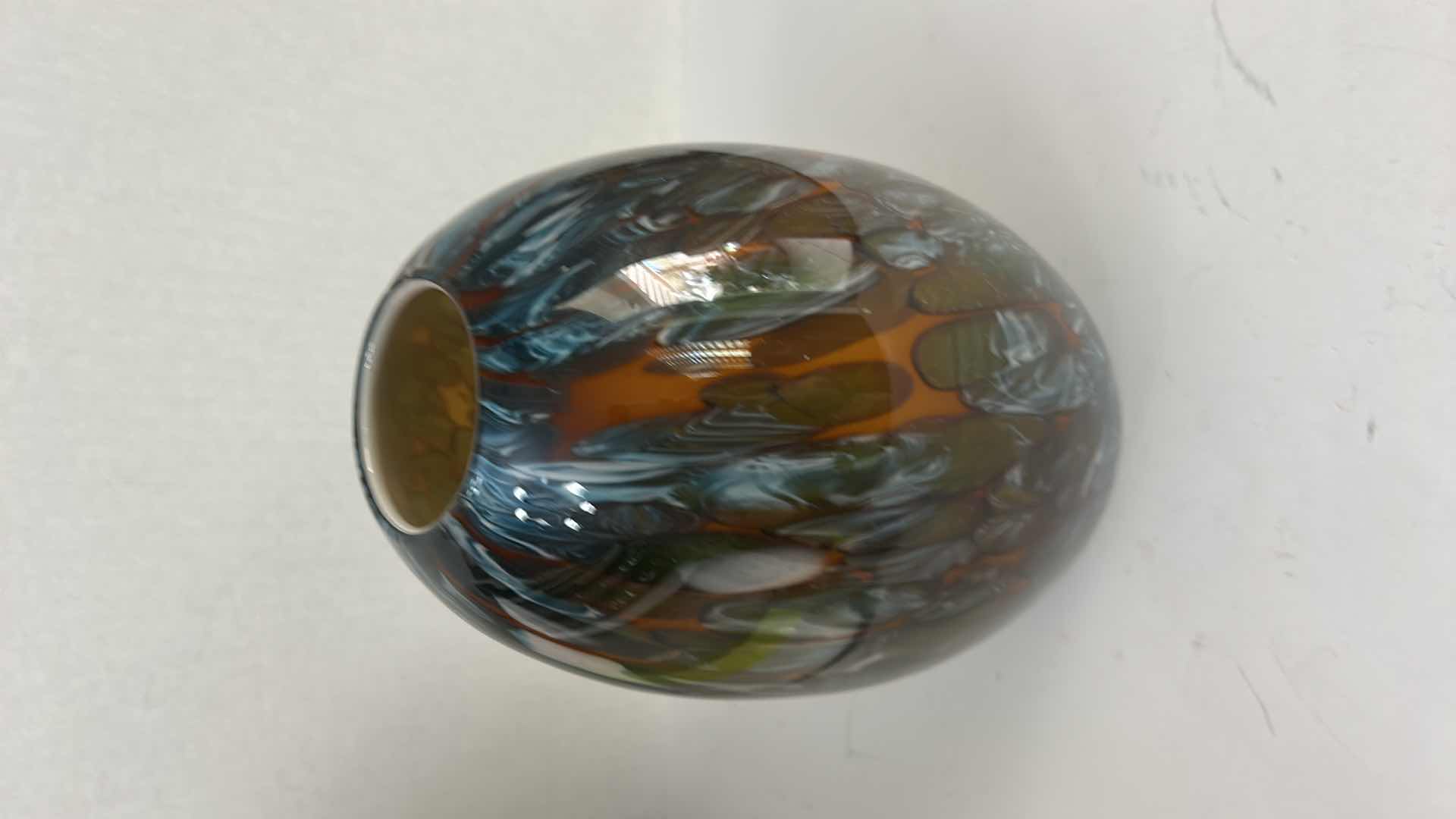 Photo 1 of HAND-BLOWN MURANO ART GLASS DECORATIVE VASE H10.5”