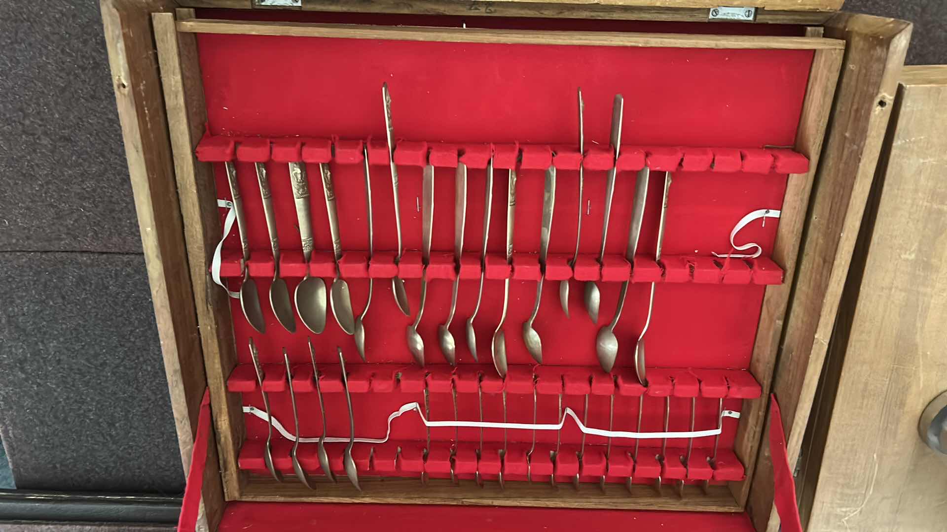 Photo 1 of VINTAGE THAI BRONZE FLATWARE, SET 87 PIECES,